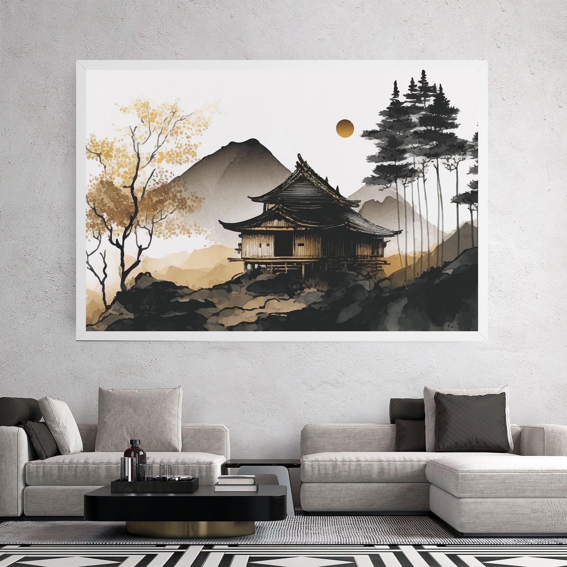 Tablou Canvas Gold Japanese Temple mockup 2