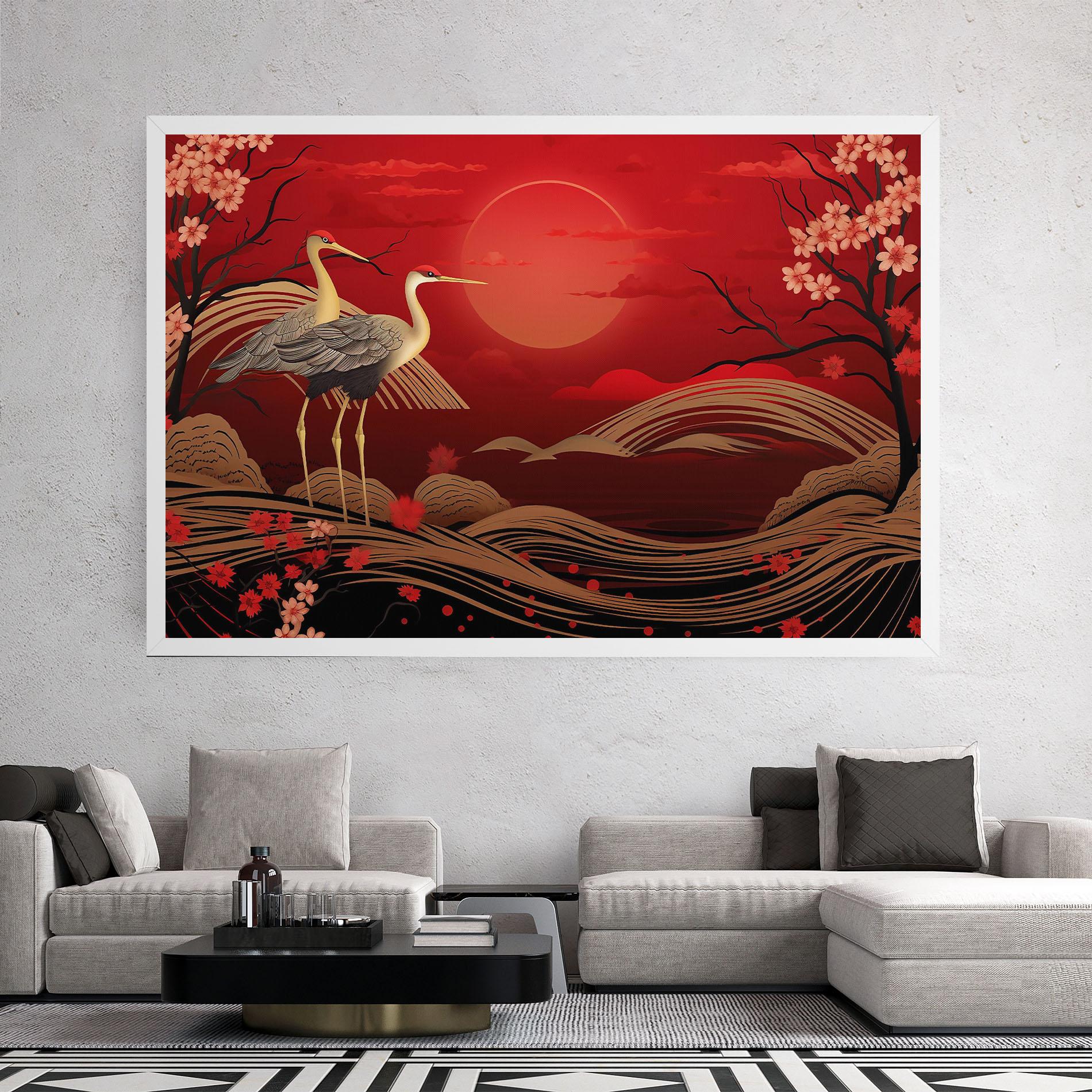 Tablou Canvas Gold Landscape Painting mockup 2