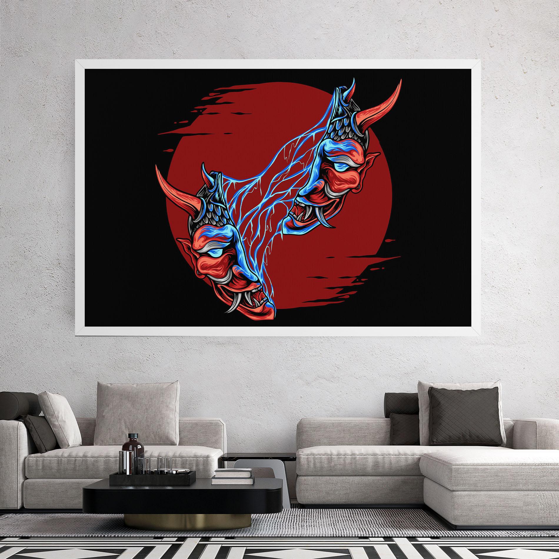 Tablou Canvas Japanese Mask mockup 2