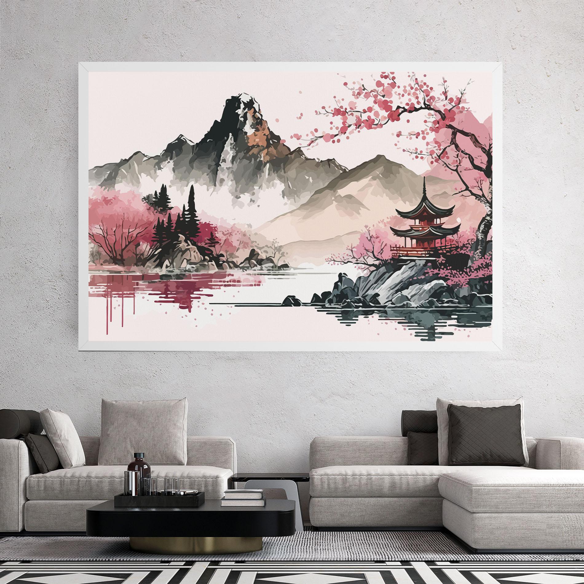Tablou Canvas Pink Asian View mockup 2