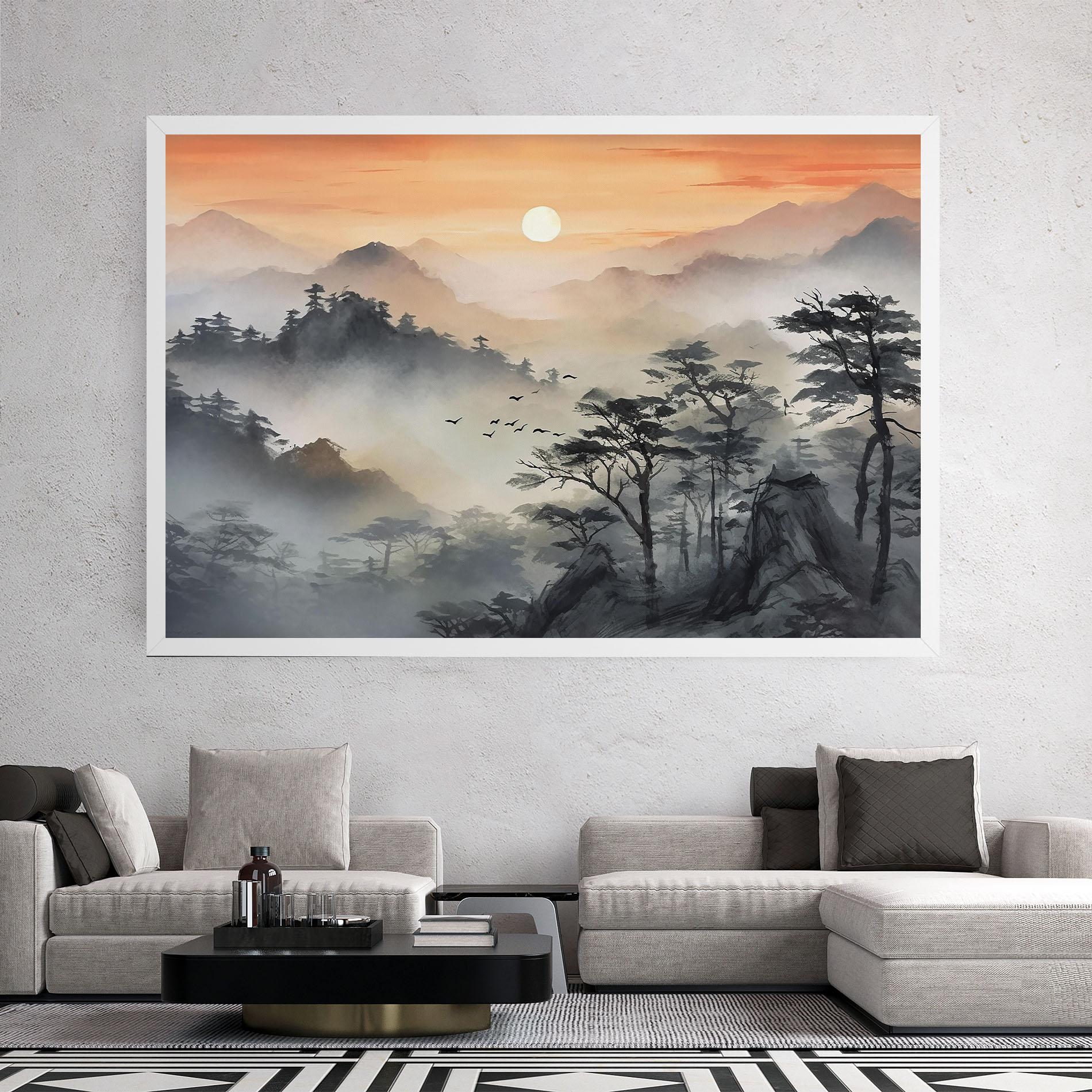 Tablou Canvas Sunset Fog mockup 2