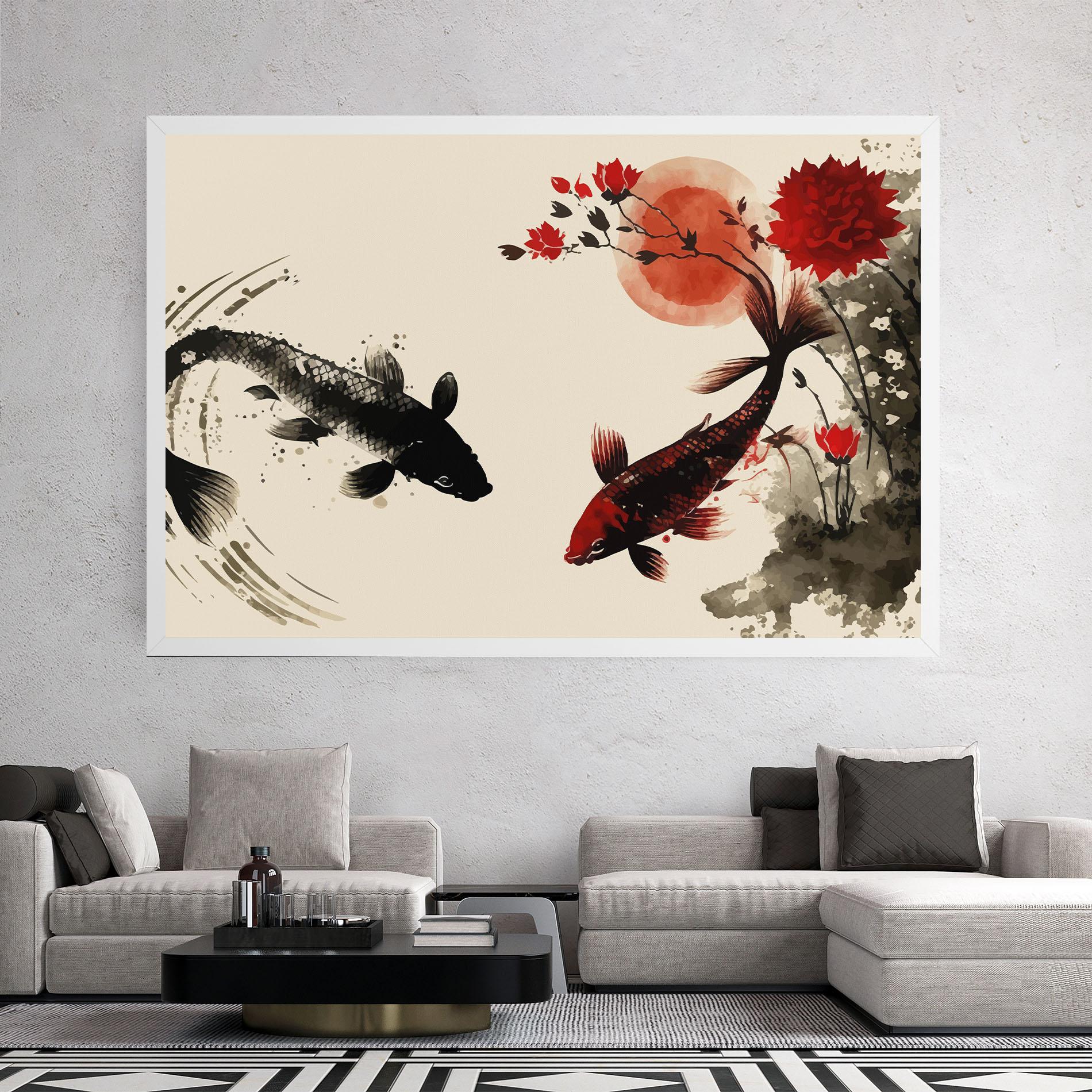 Tablou Canvas Sunset Red Flower mockup 2