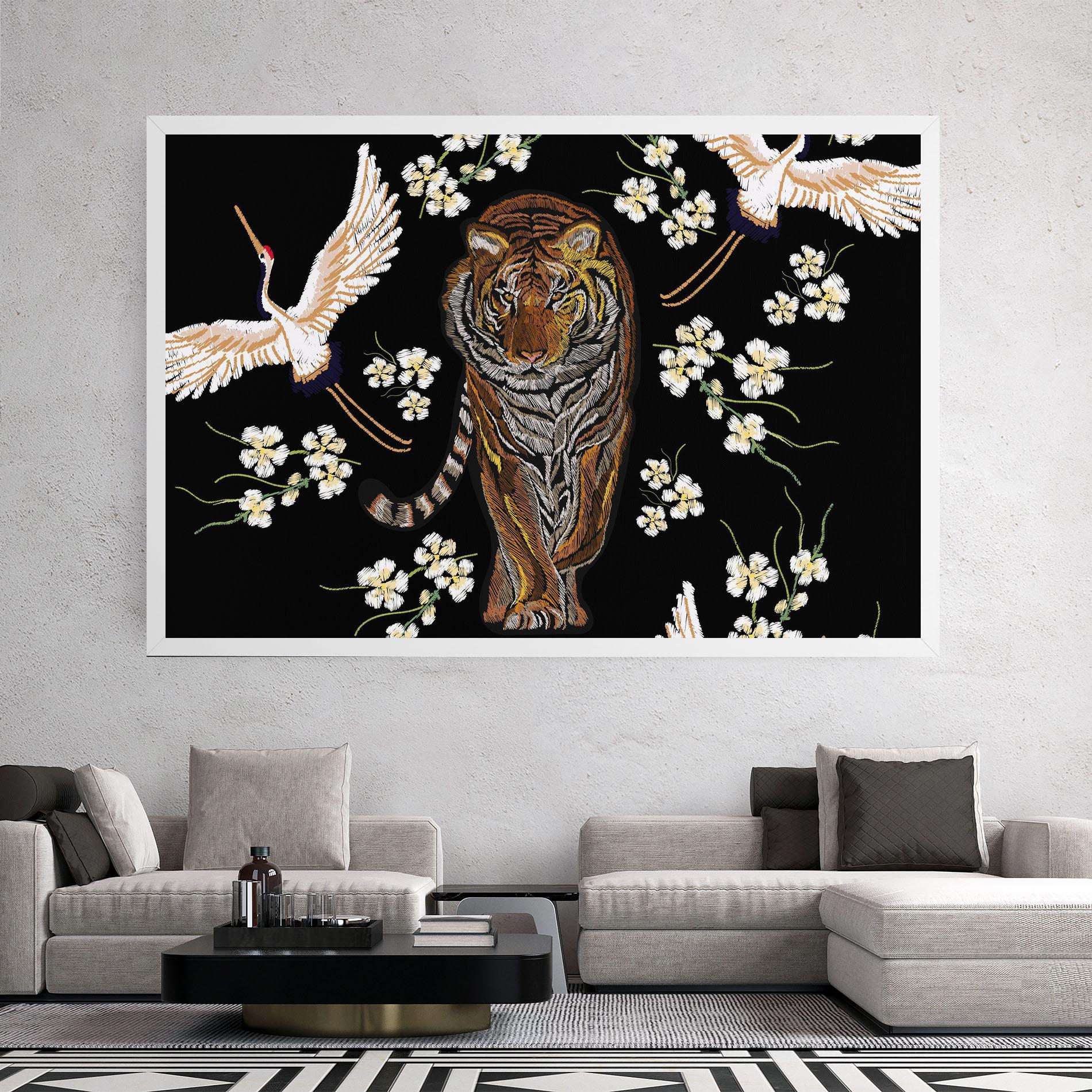 Tablou Canvas Tiger Birds Art mockup 2