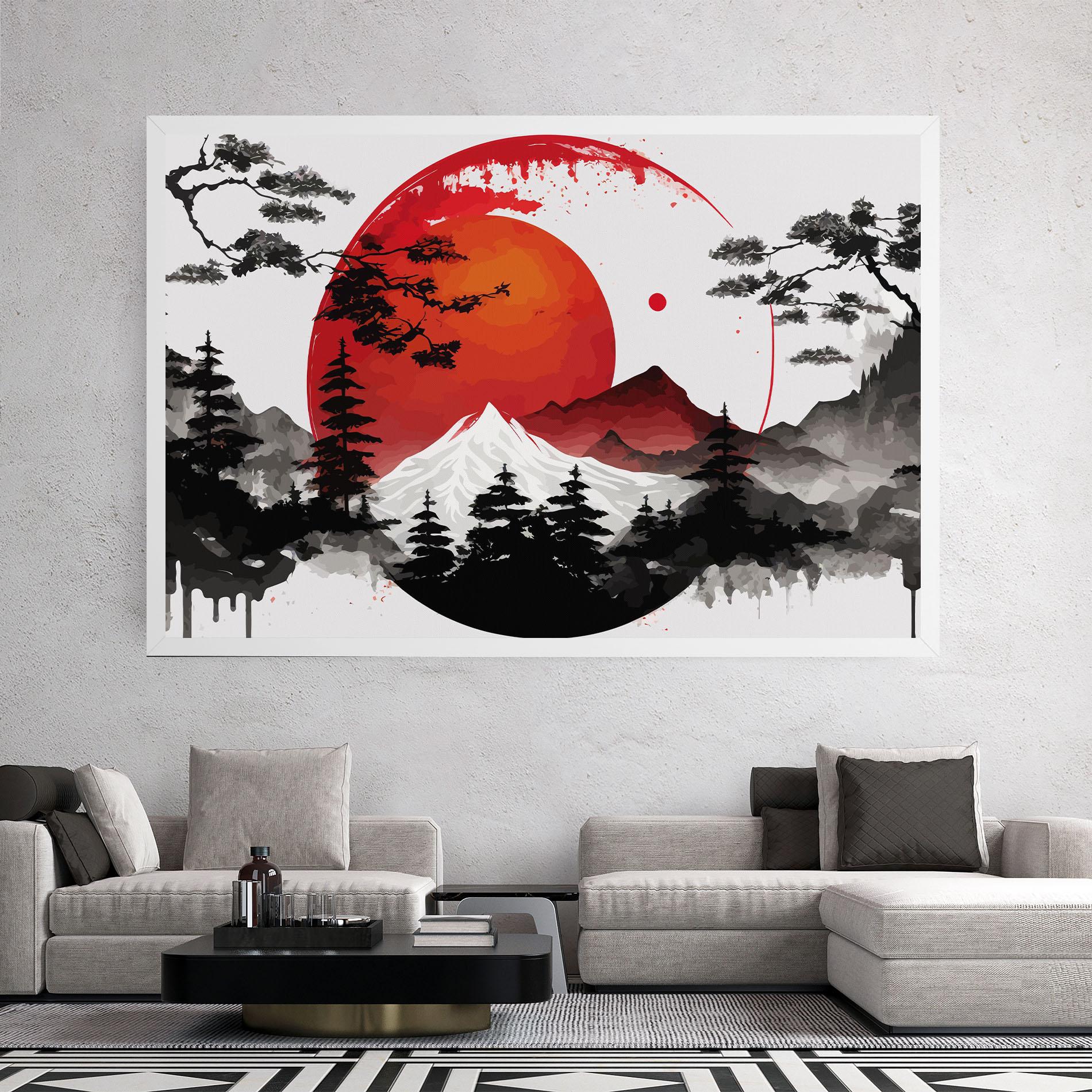 Tablou Canvas Yin Yang Mountain mockup 2
