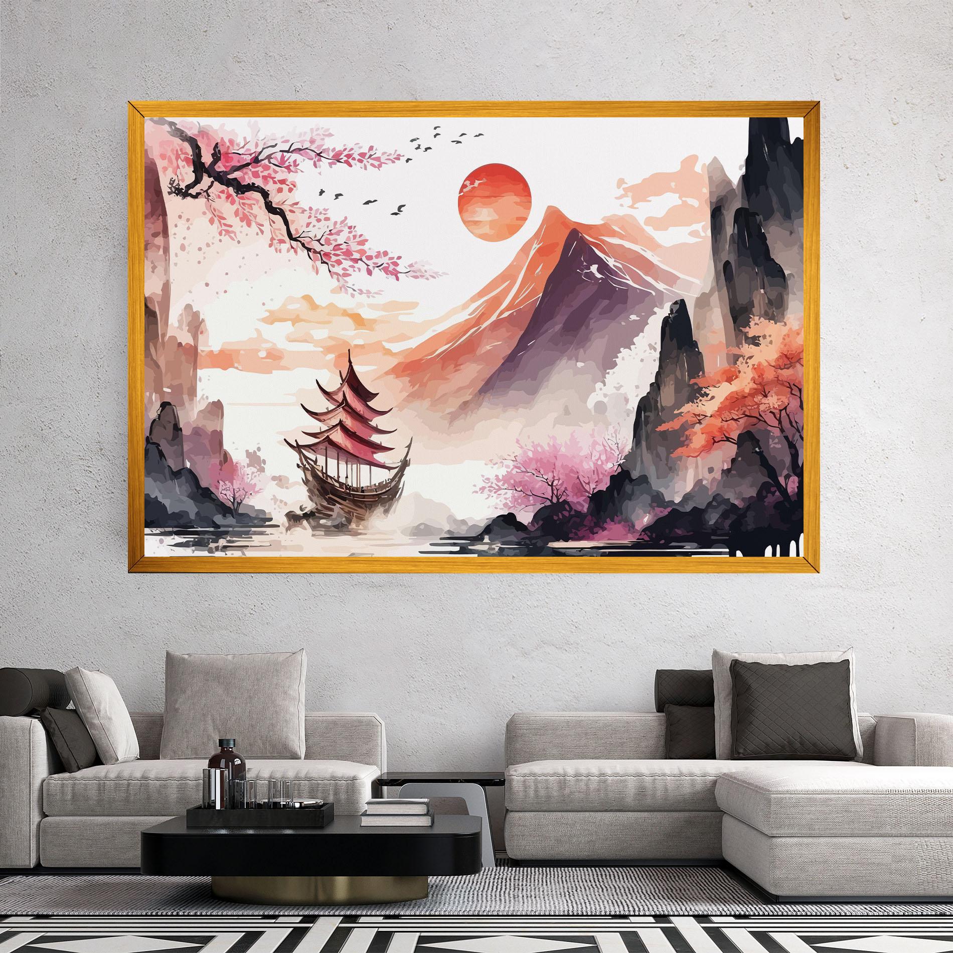 Tablou Canvas Asiatic Purple Mountain mockup 2