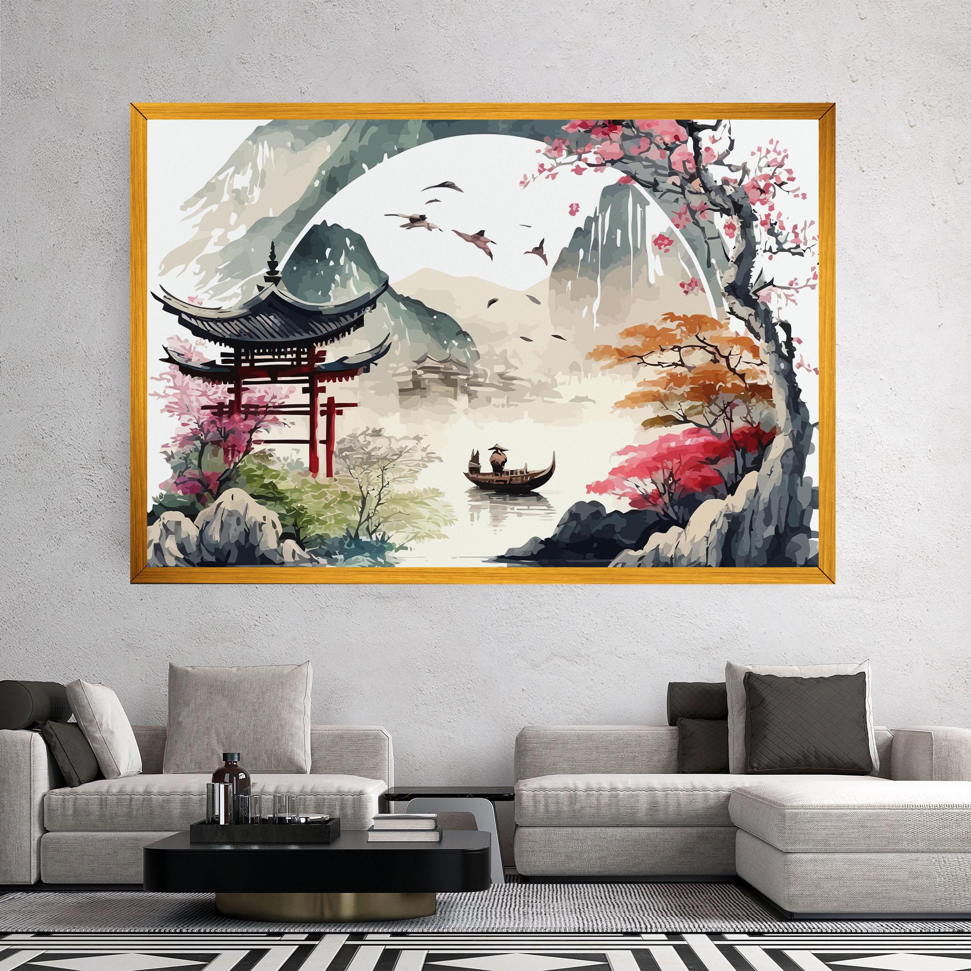 Tablou Canvas Beautiful Asiatic View mockup 2