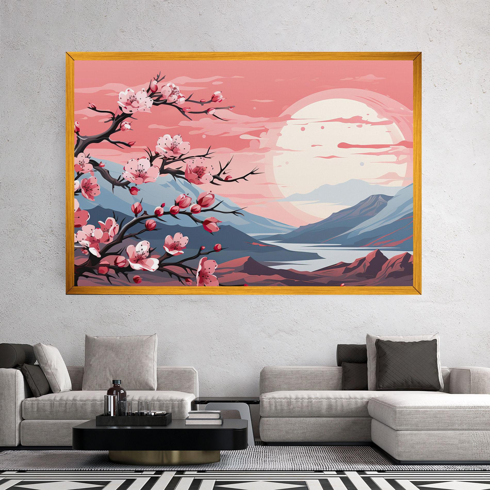 Tablou Canvas Chinese Cherry Blossoms mockup 2
