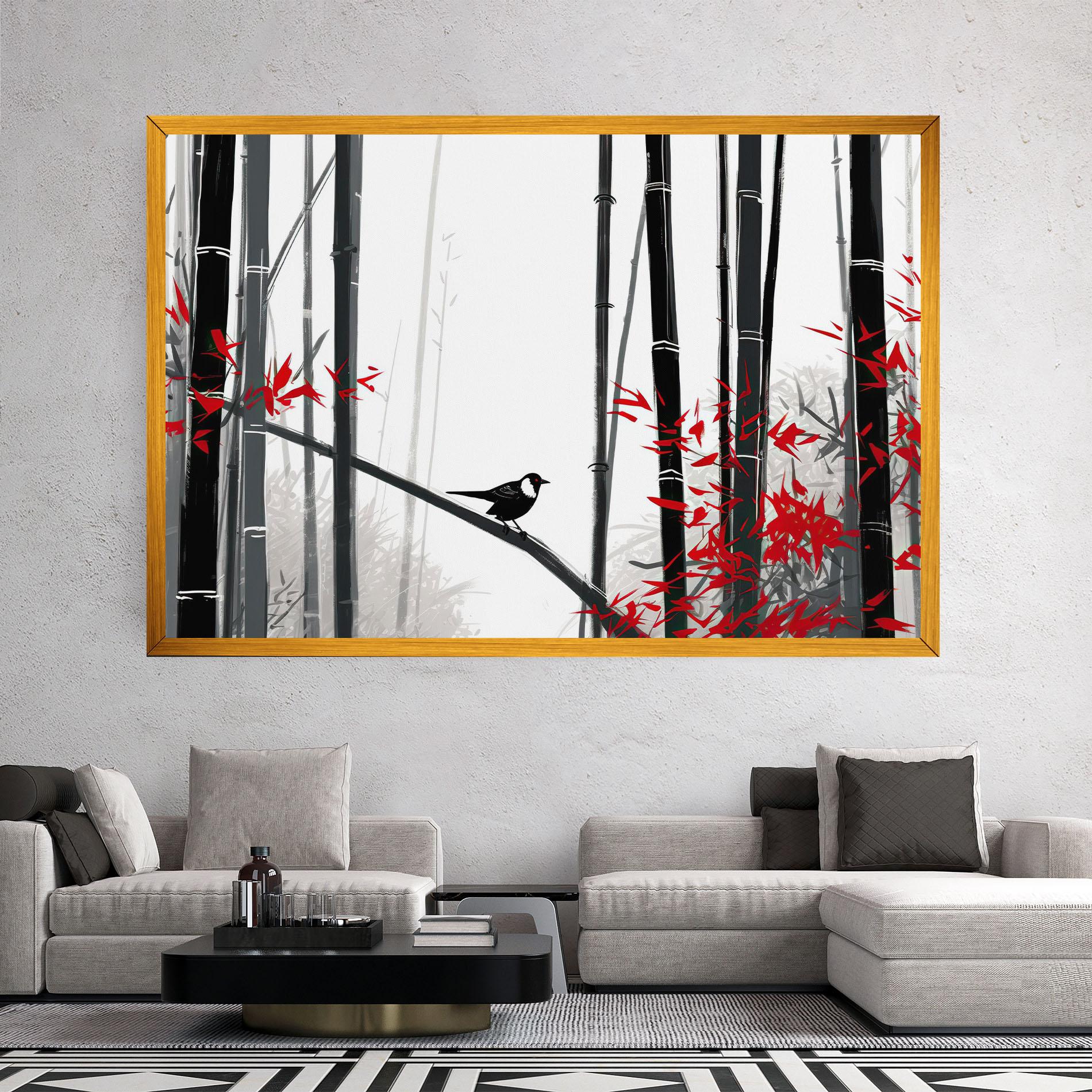 Tablou Canvas Chinese Red Leafs mockup 2