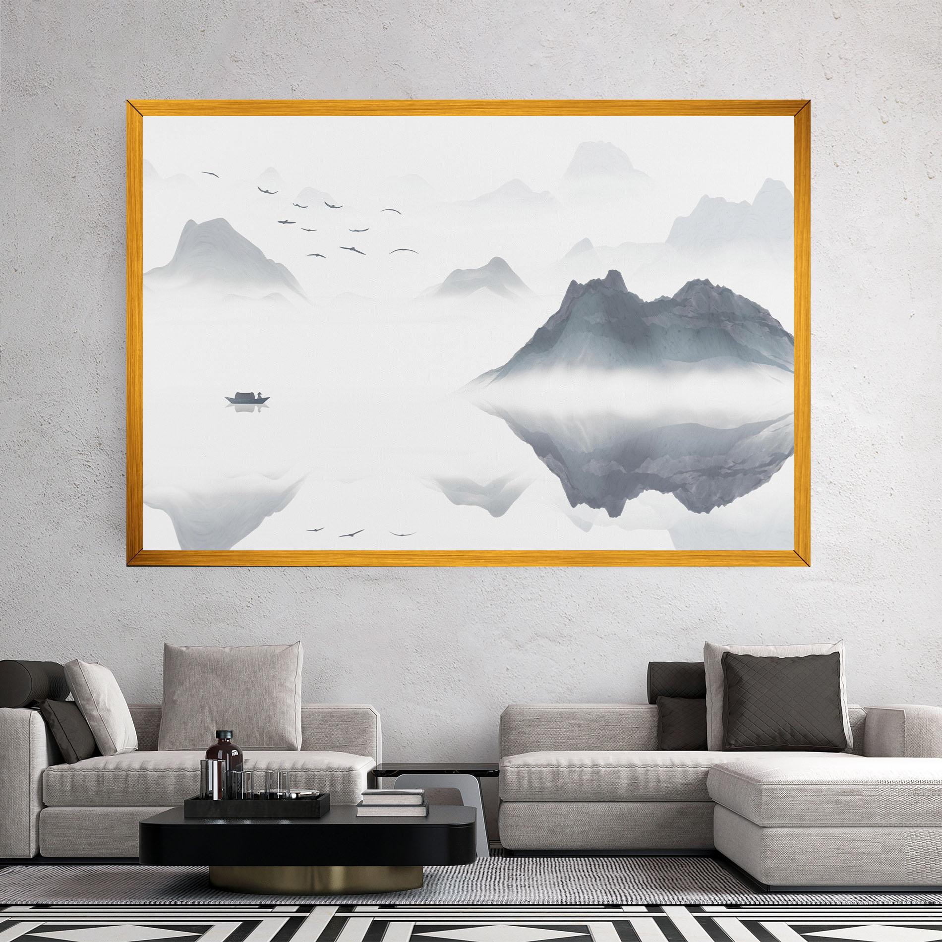 Tablou Canvas Chinese Style Mountains mockup 2