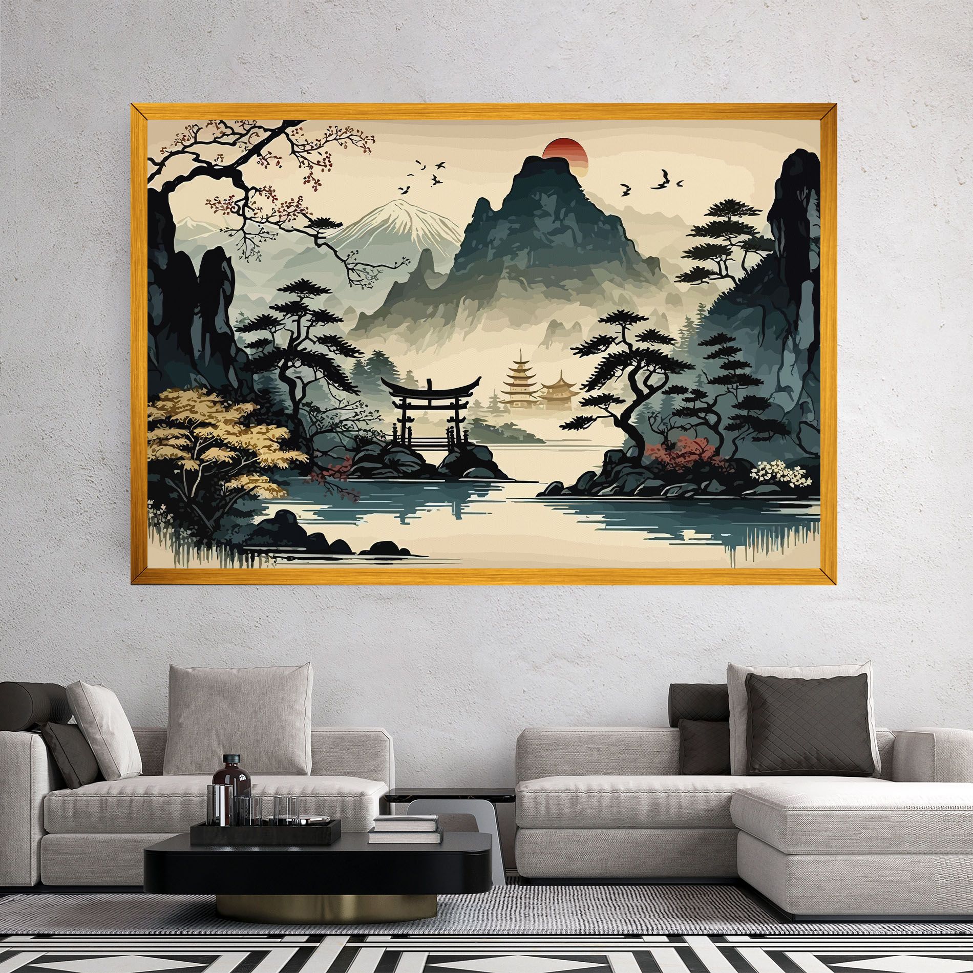 Cream Chinese Mountain mockup 2