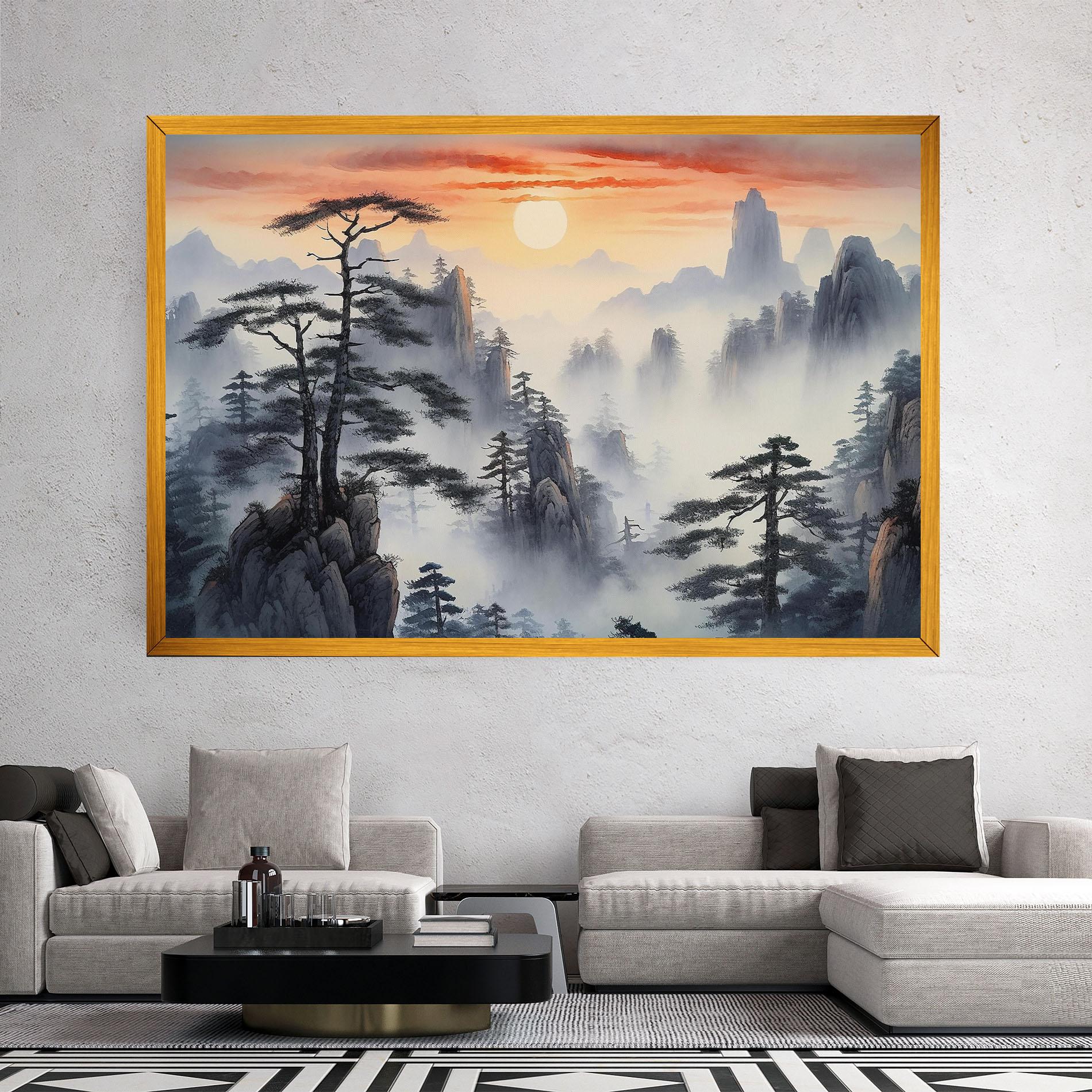 Tablou Canvas Fog Trees mockup 2