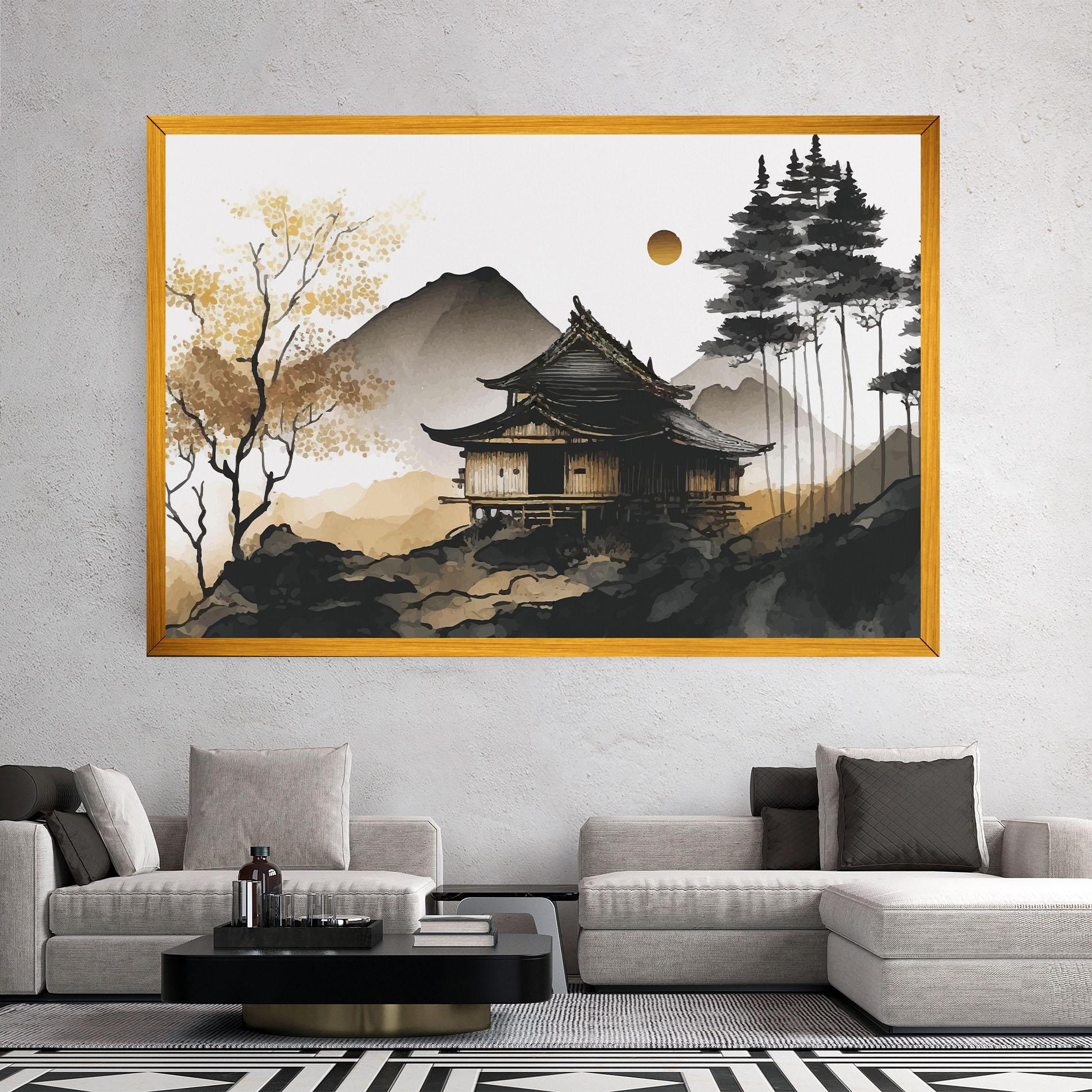 Tablou Canvas Gold Japanese Temple mockup 2