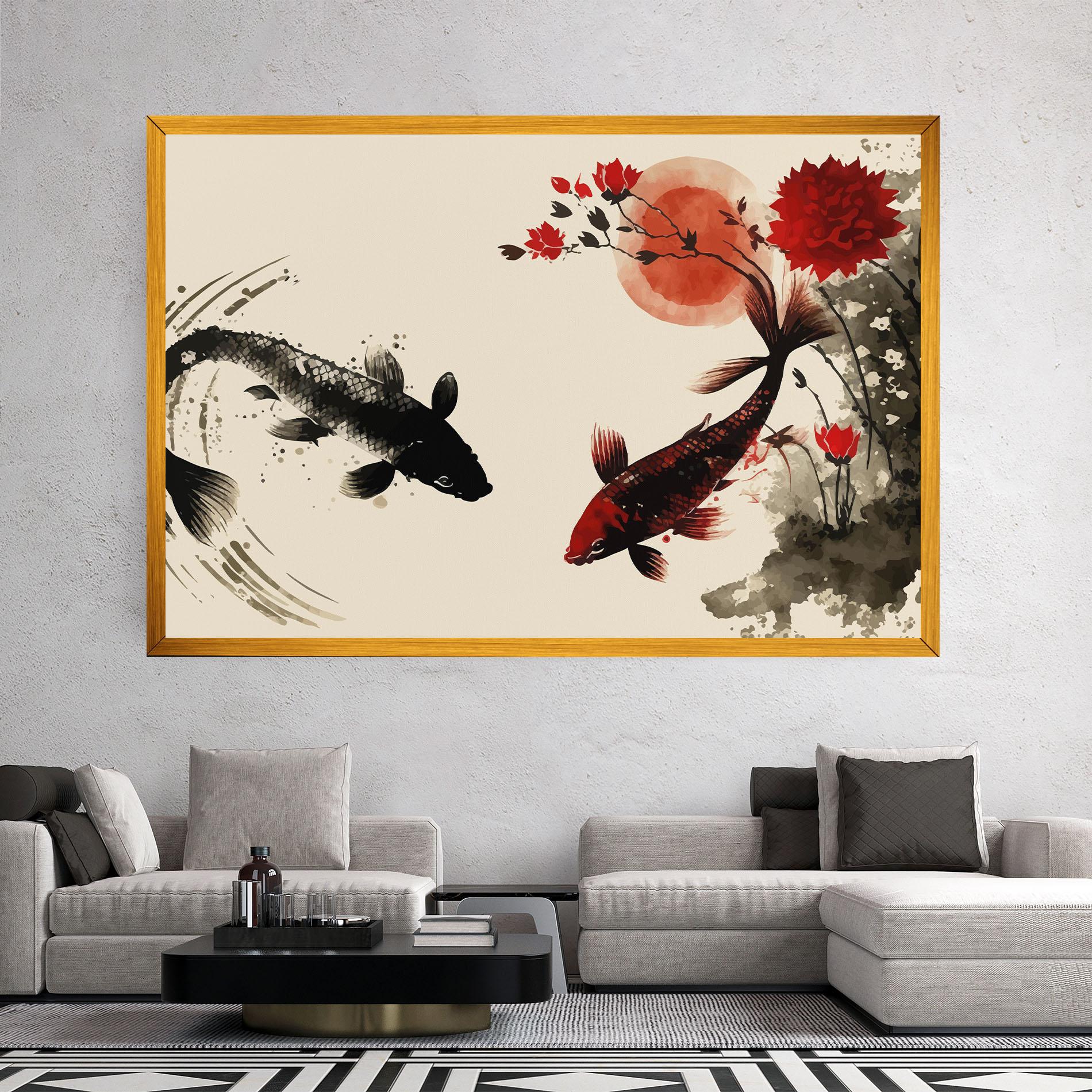 Tablou Canvas Sunset Red Flower mockup 2