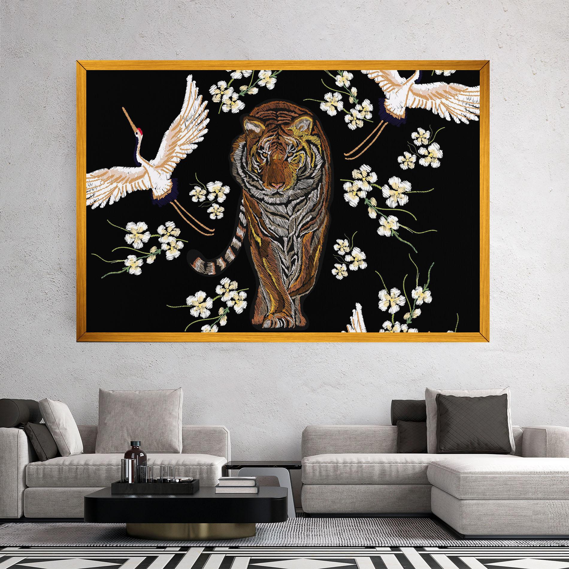 Tablou Canvas Tiger Birds Art mockup 2