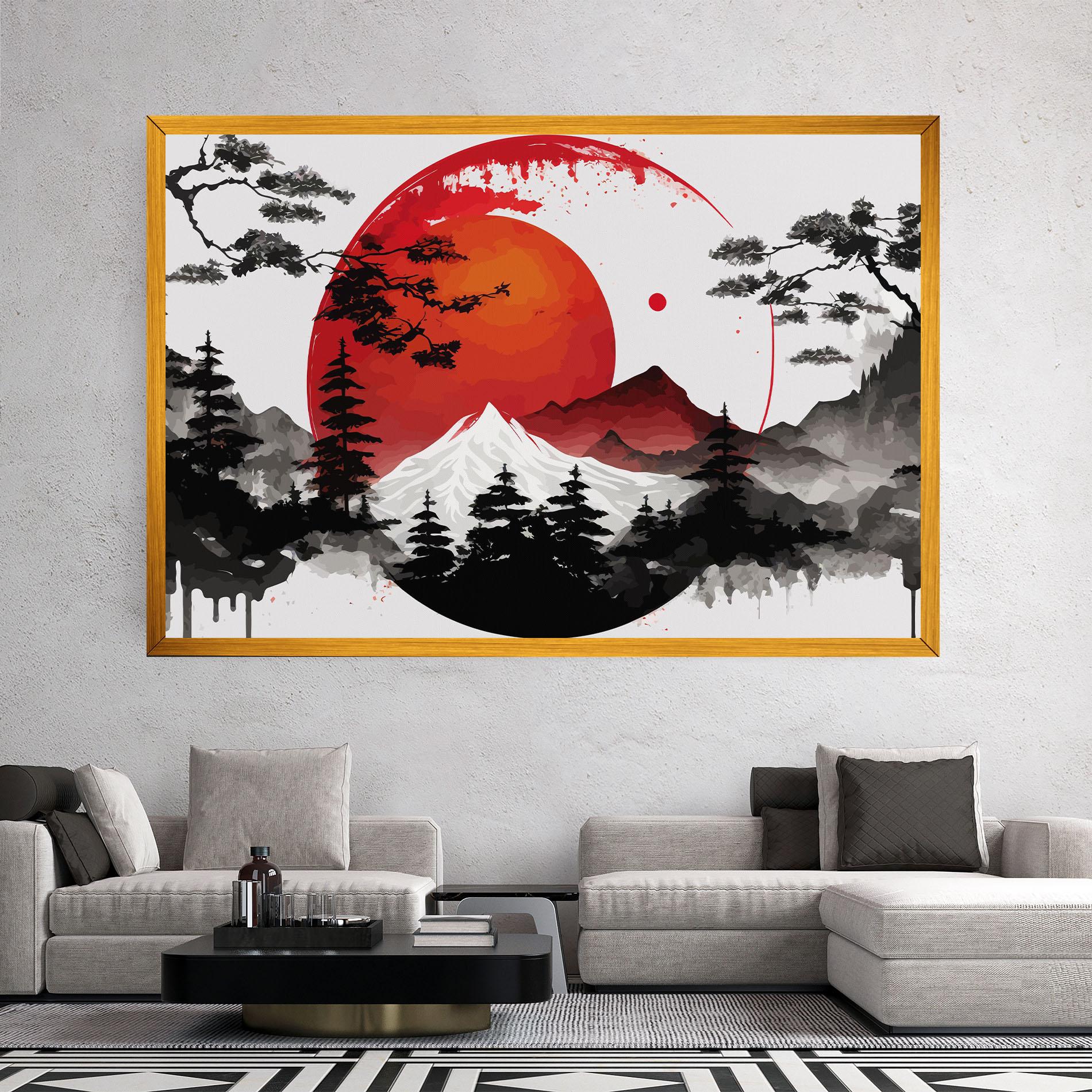 Tablou Canvas Yin Yang Mountain mockup 2