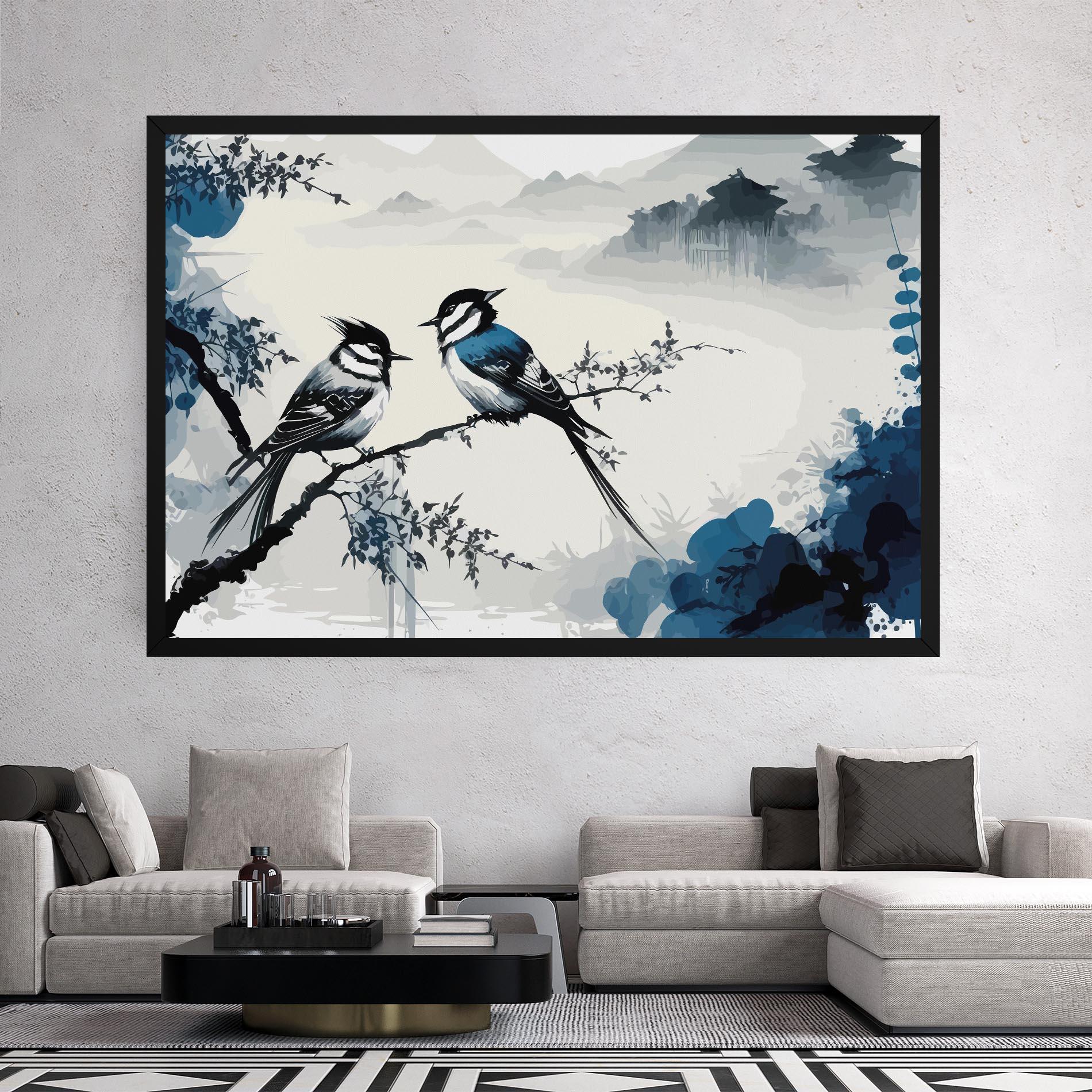 Tablou Canvas Asiatic Blue Bird mockup 2