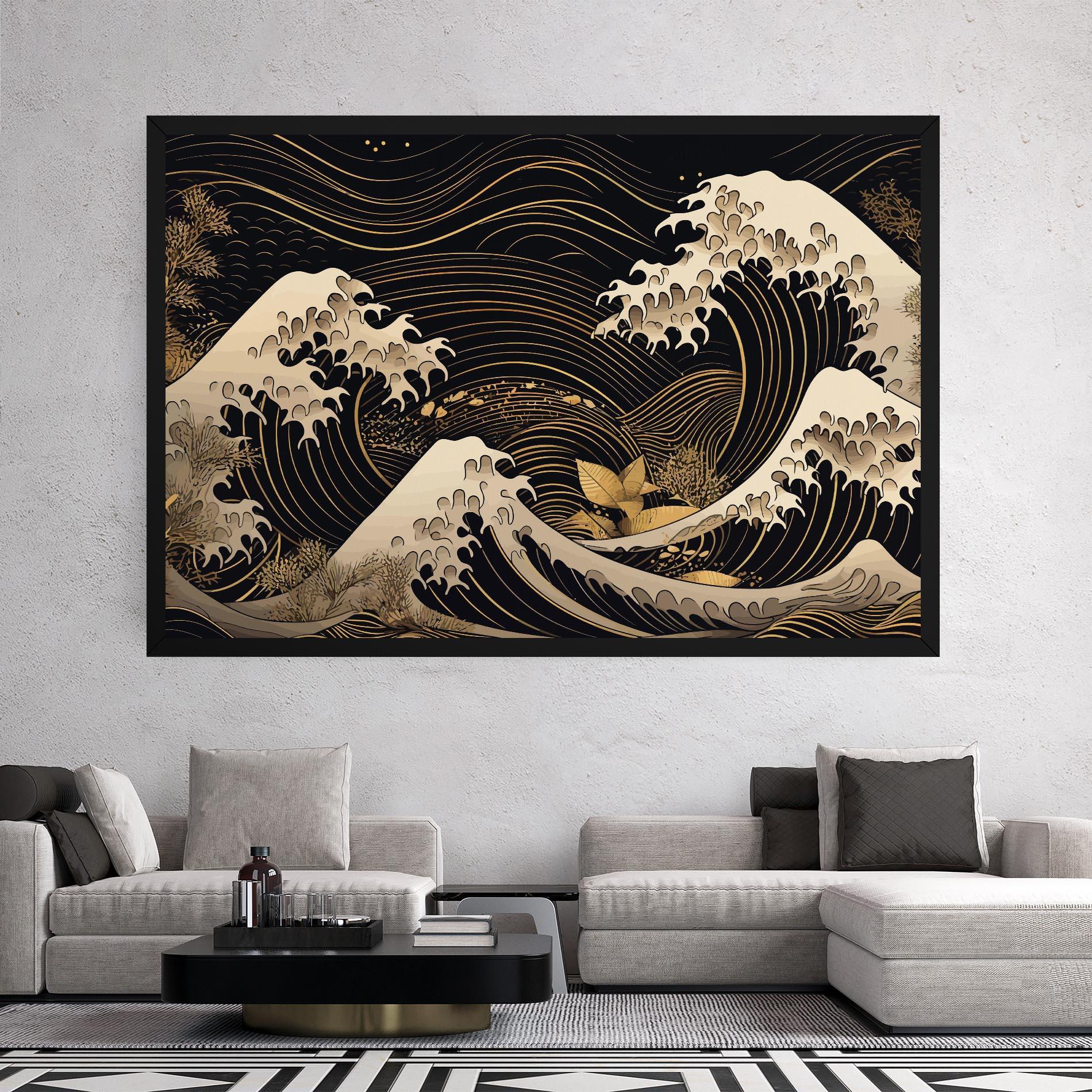 Tablou Canvas Asiatic Gold Wave mockup 2