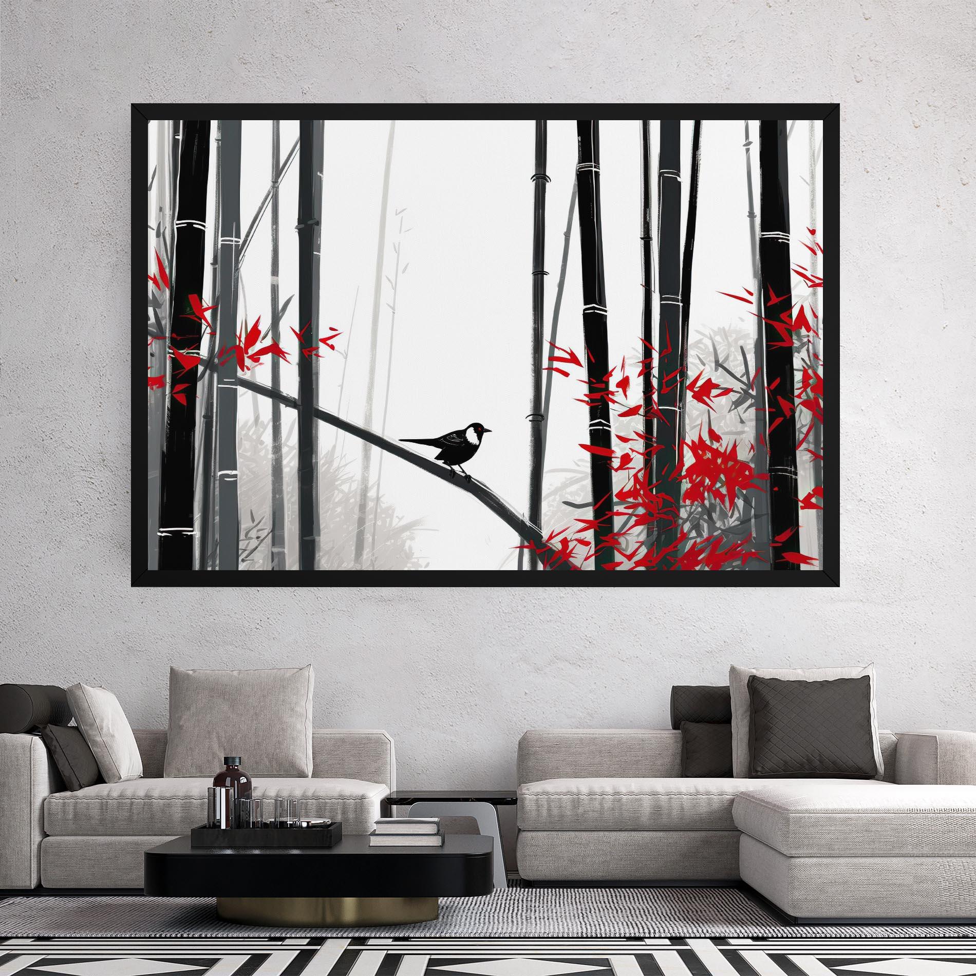 Tablou Canvas Chinese Red Leafs mockup 2