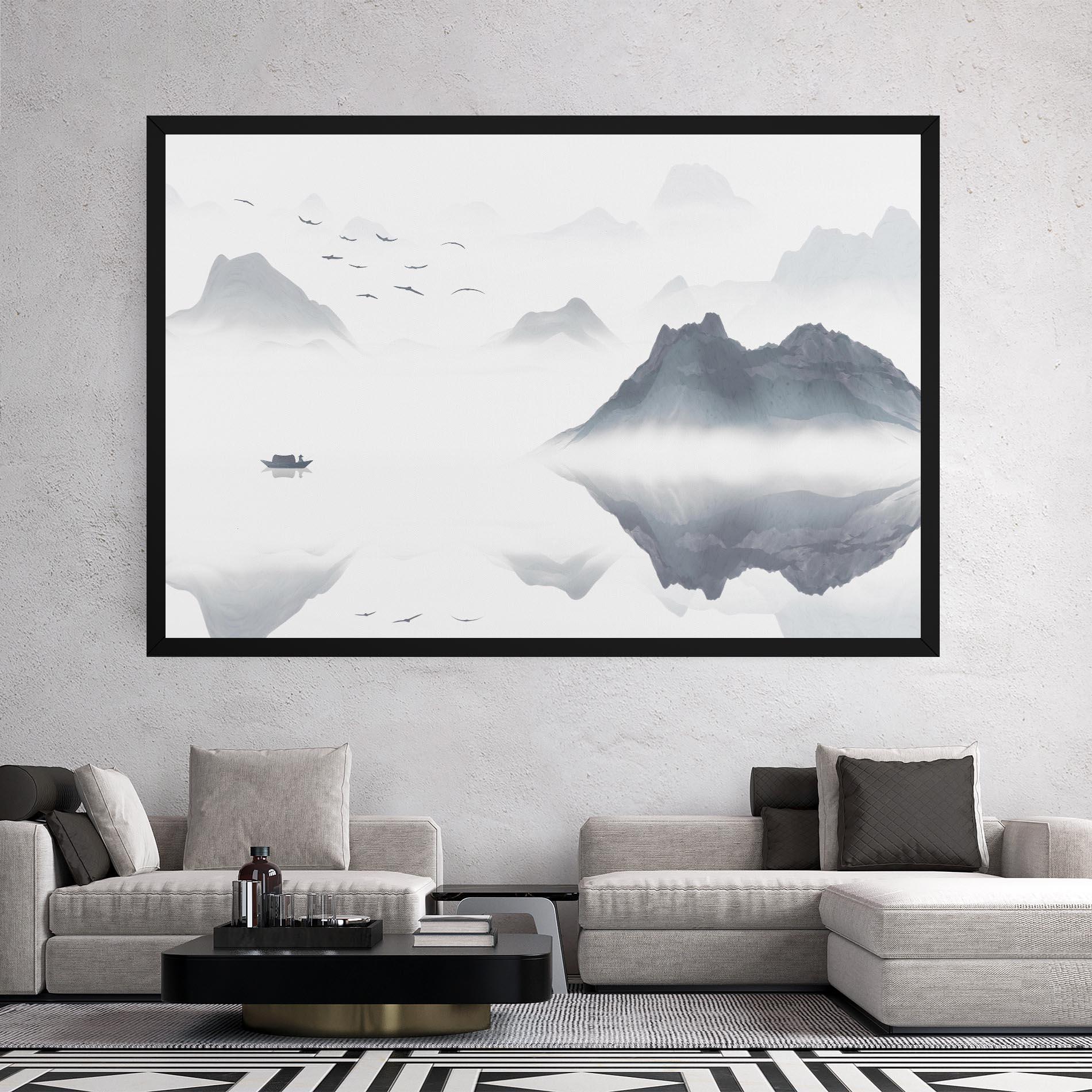Tablou Canvas Chinese Style Mountains mockup 2