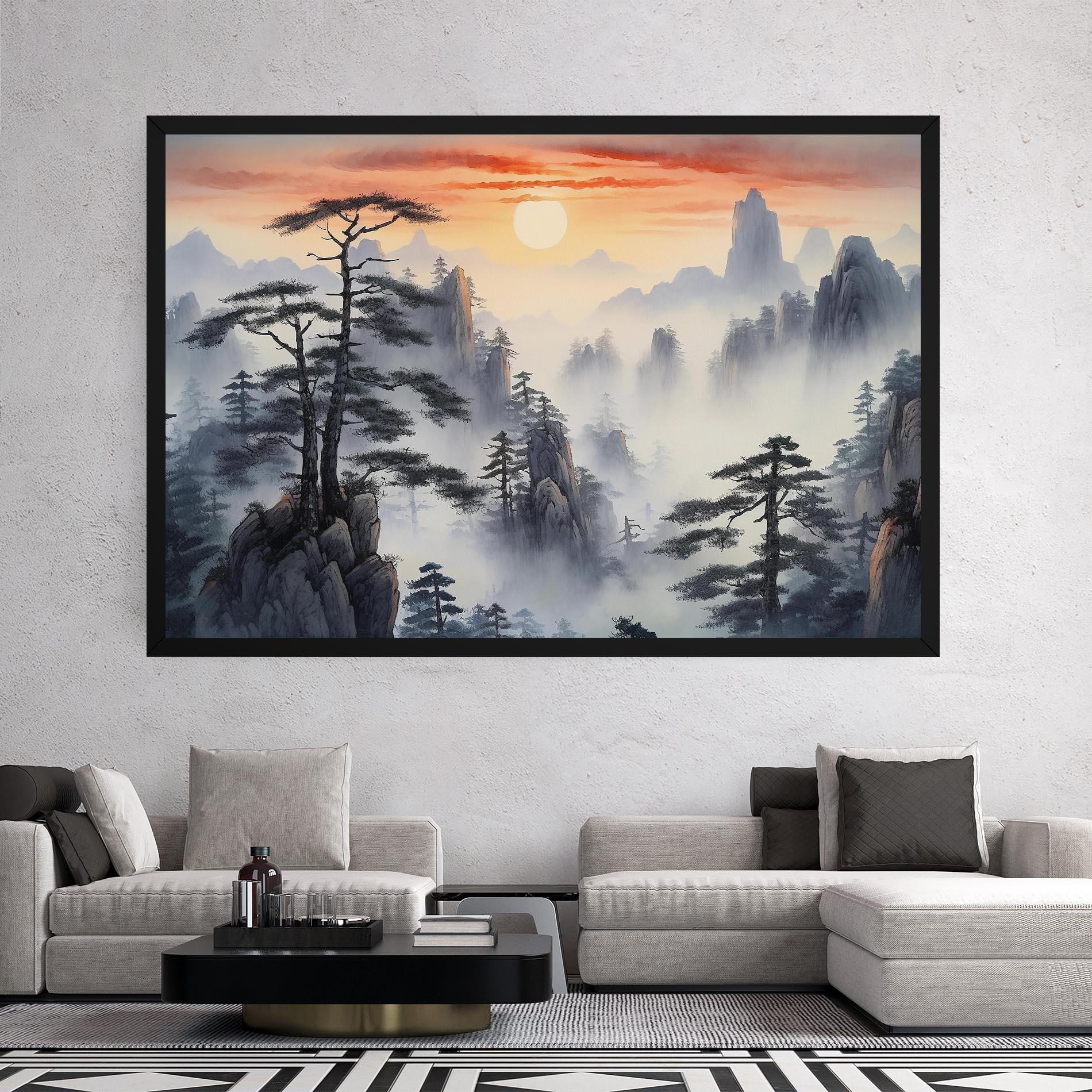 Tablou Canvas Fog Trees mockup 2