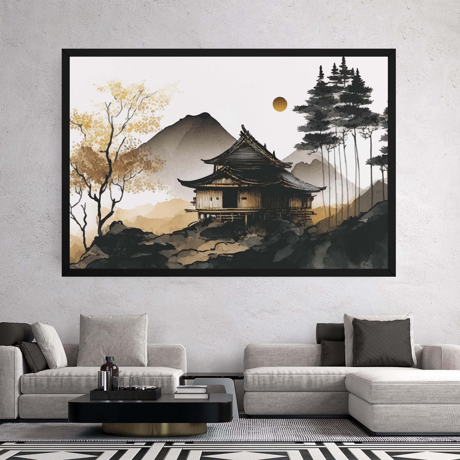 Tablou Canvas Gold Japanese Temple mockup 2