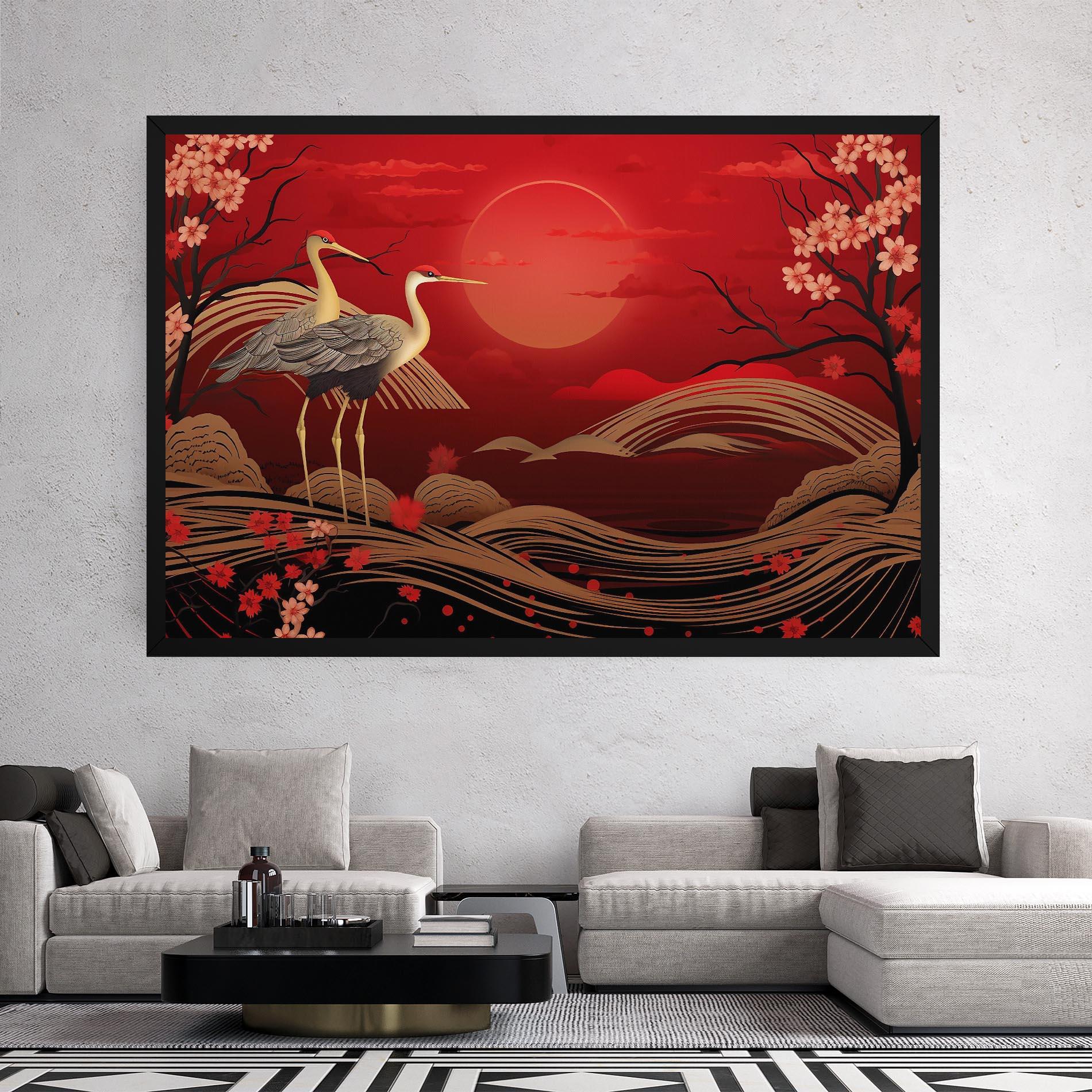 Tablou Canvas Gold Landscape Painting mockup 2