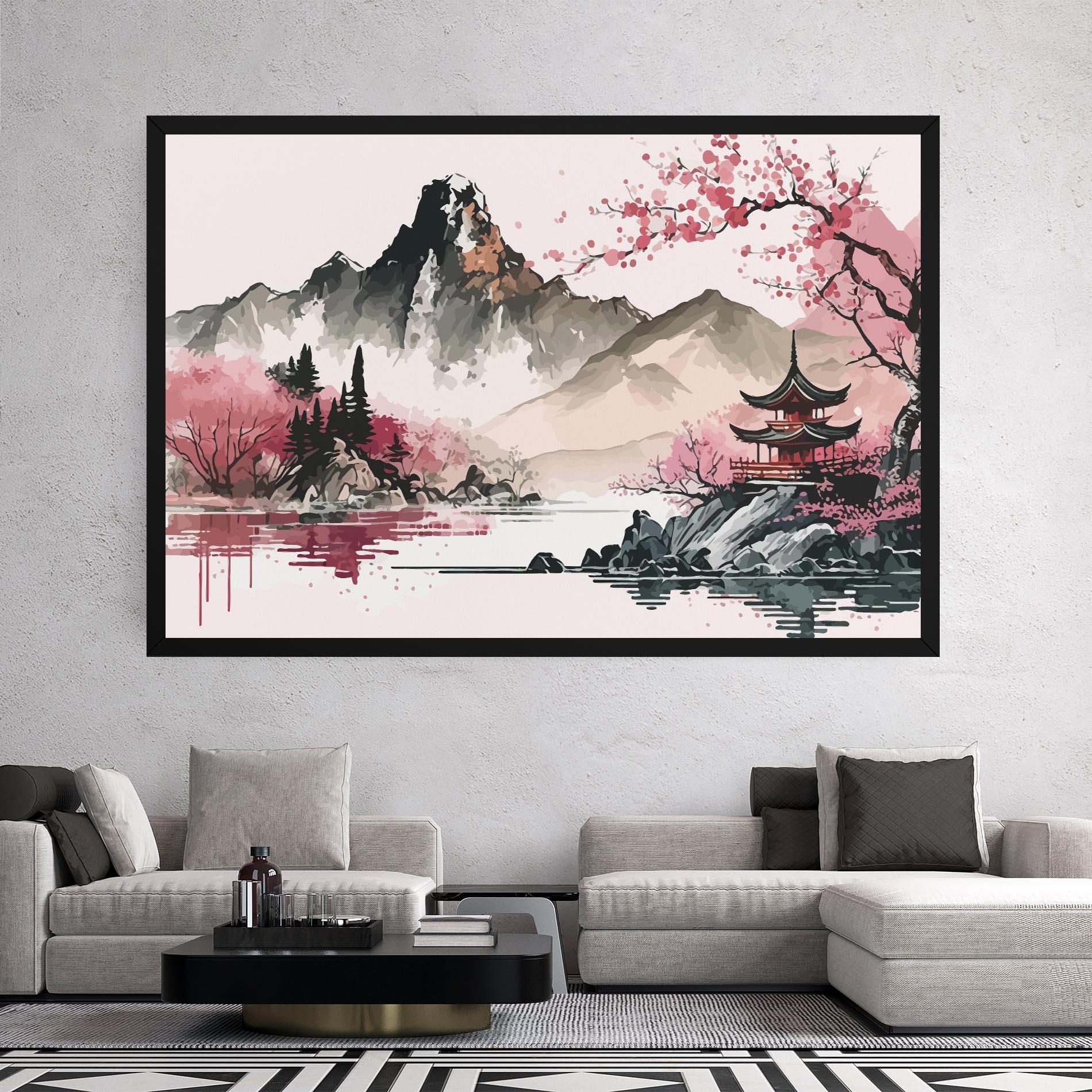 Tablou Canvas Pink Asian View mockup 2