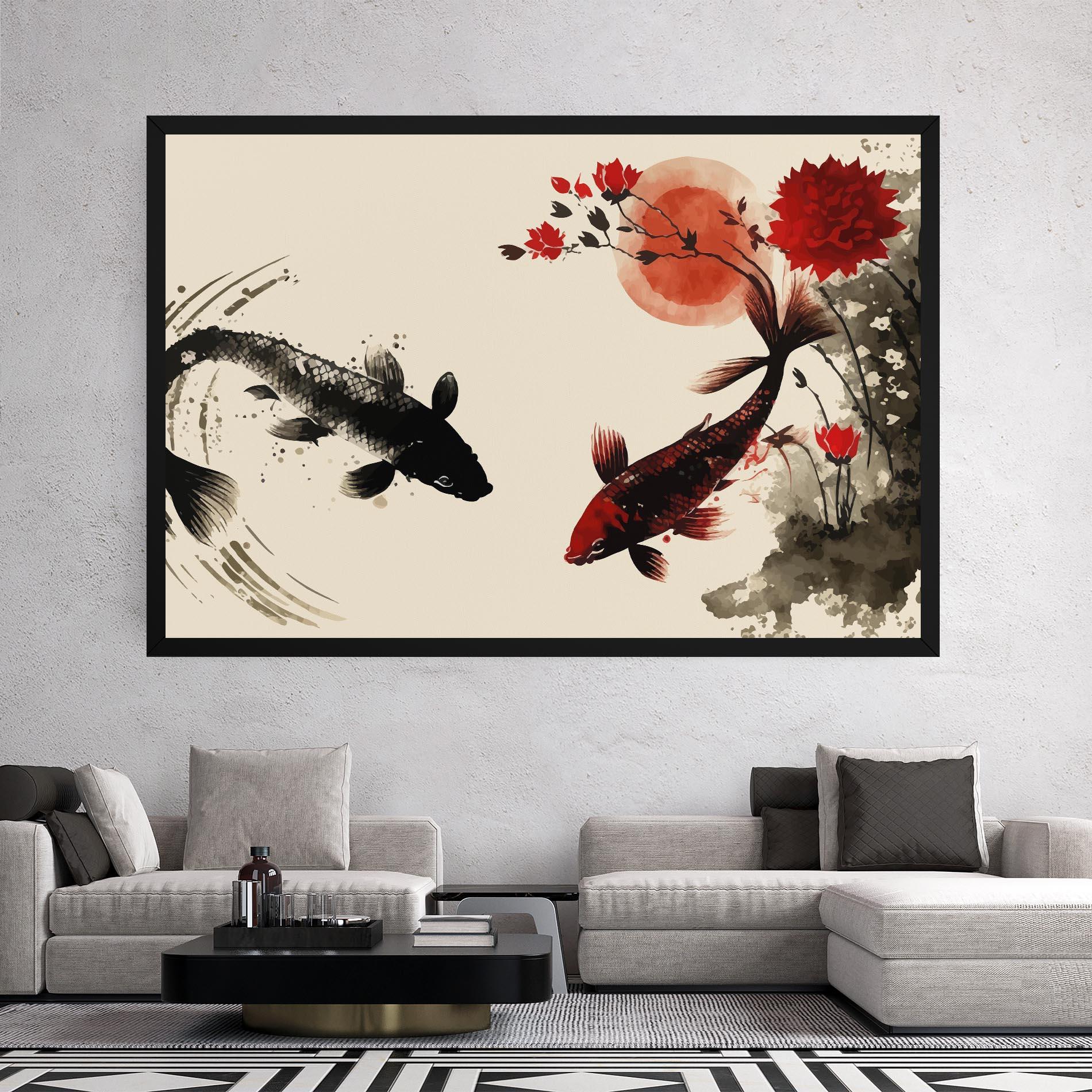 Tablou Canvas Sunset Red Flower mockup 2