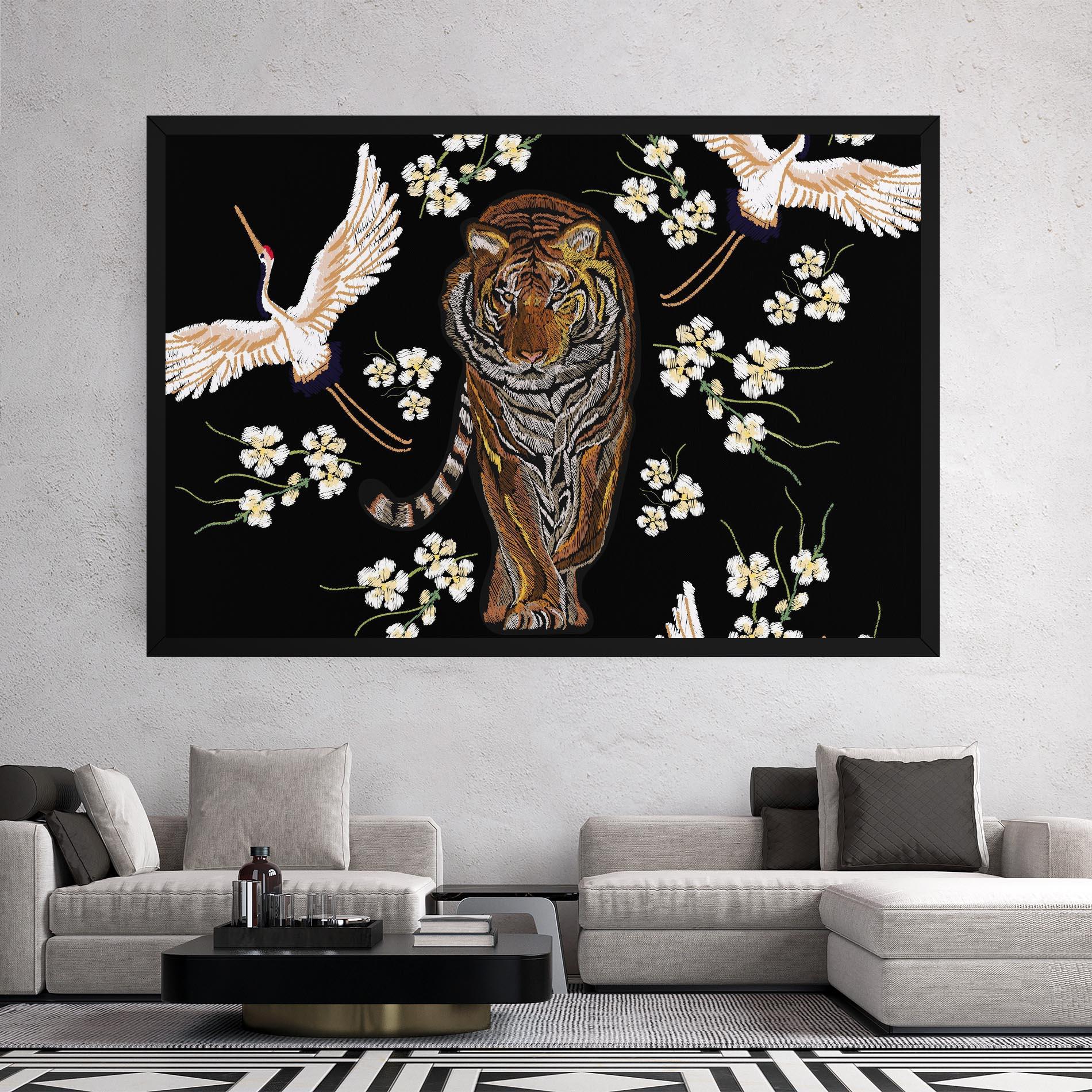 Tablou Canvas Tiger Birds Art mockup 2