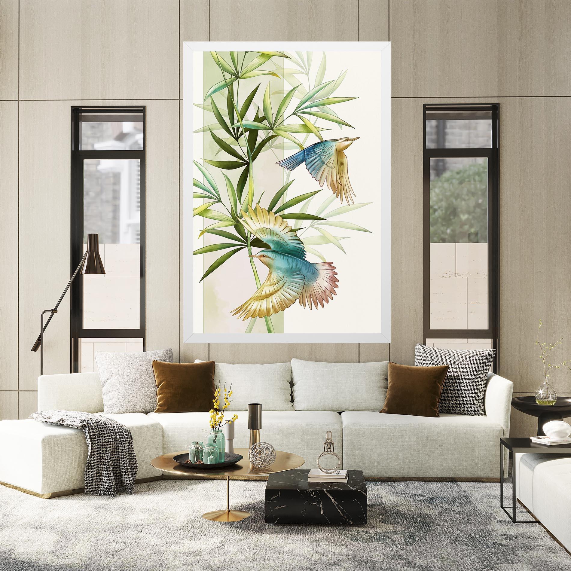 Tablou Canvas Asiatic Blue Birds mockup 2