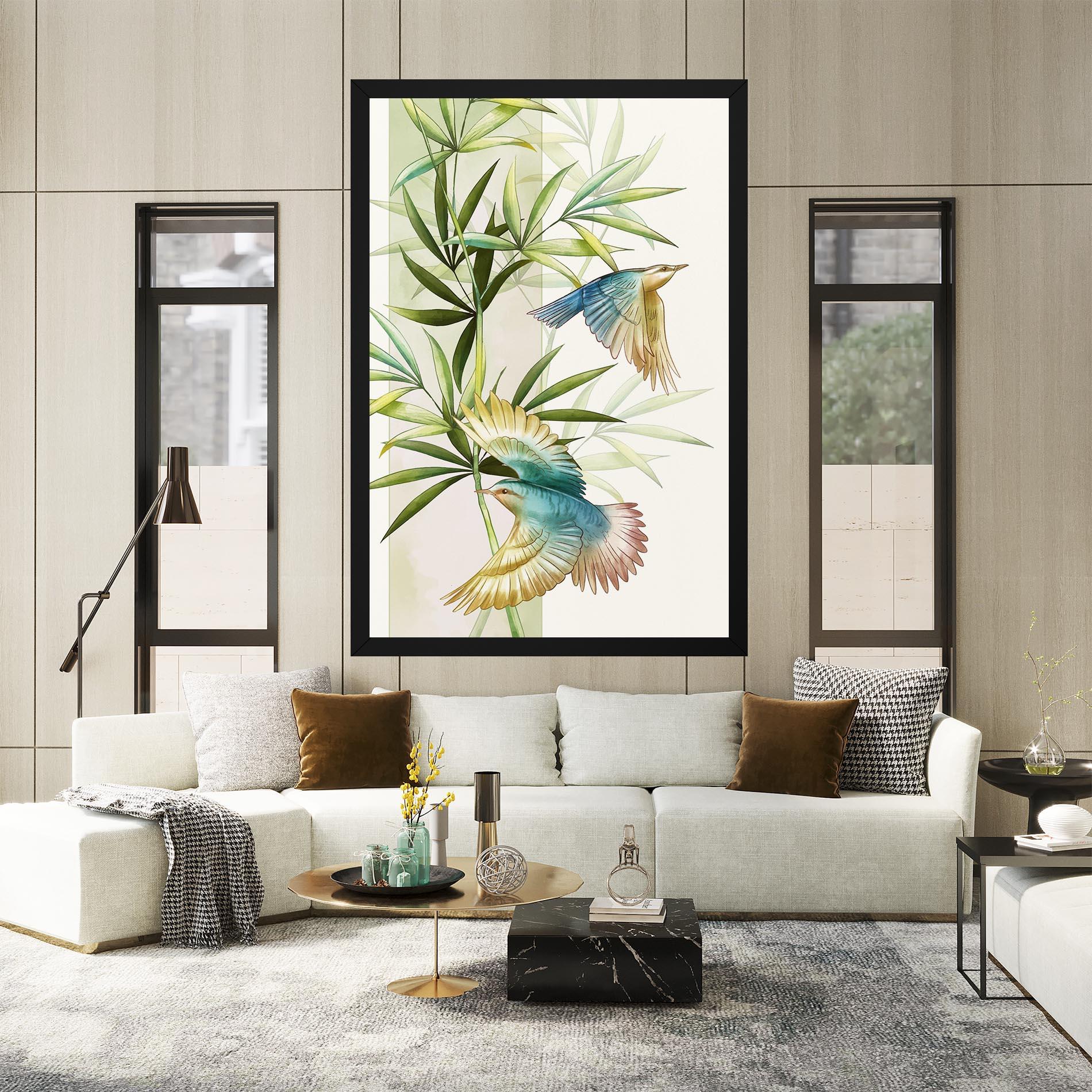 Tablou Canvas Asiatic Blue Birds mockup 2