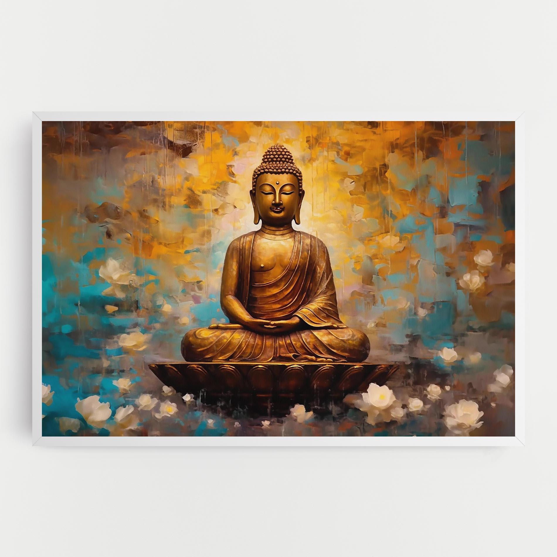 Tablou Canvas Blue Gold Buddha mockup 0