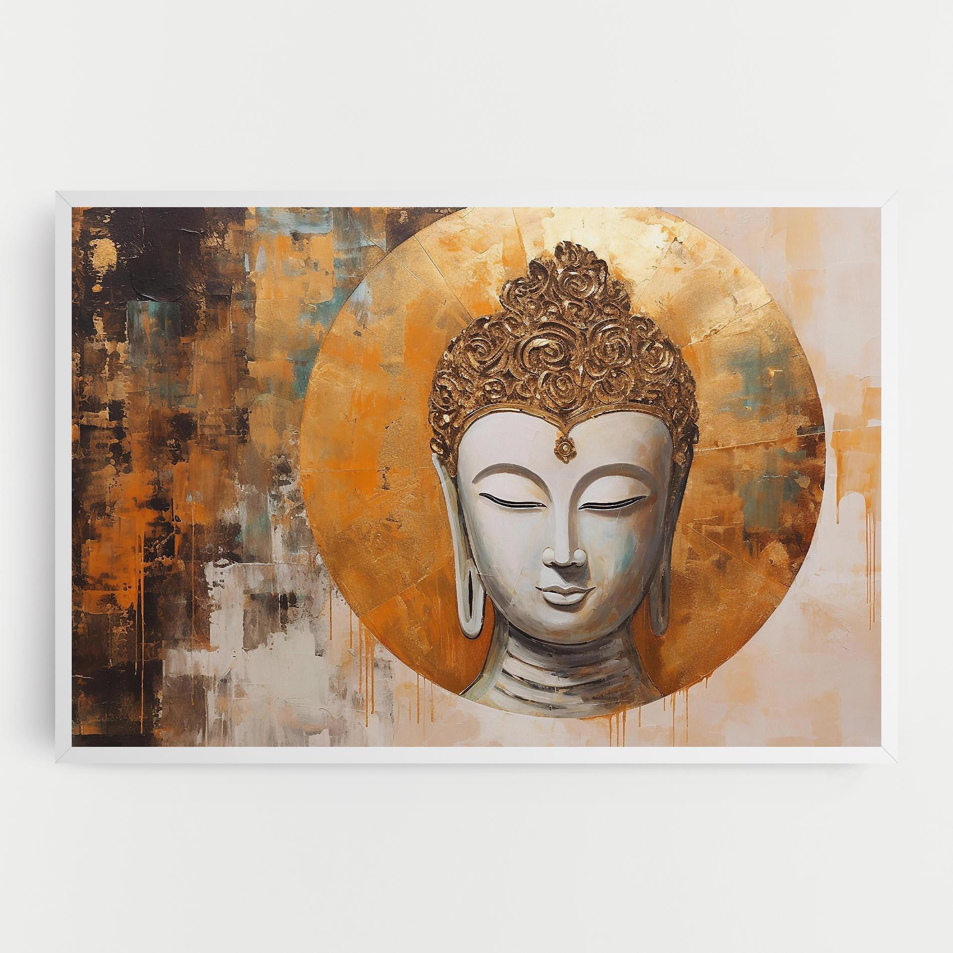 Tablou Canvas Cream Circle Buddha mockup 0
