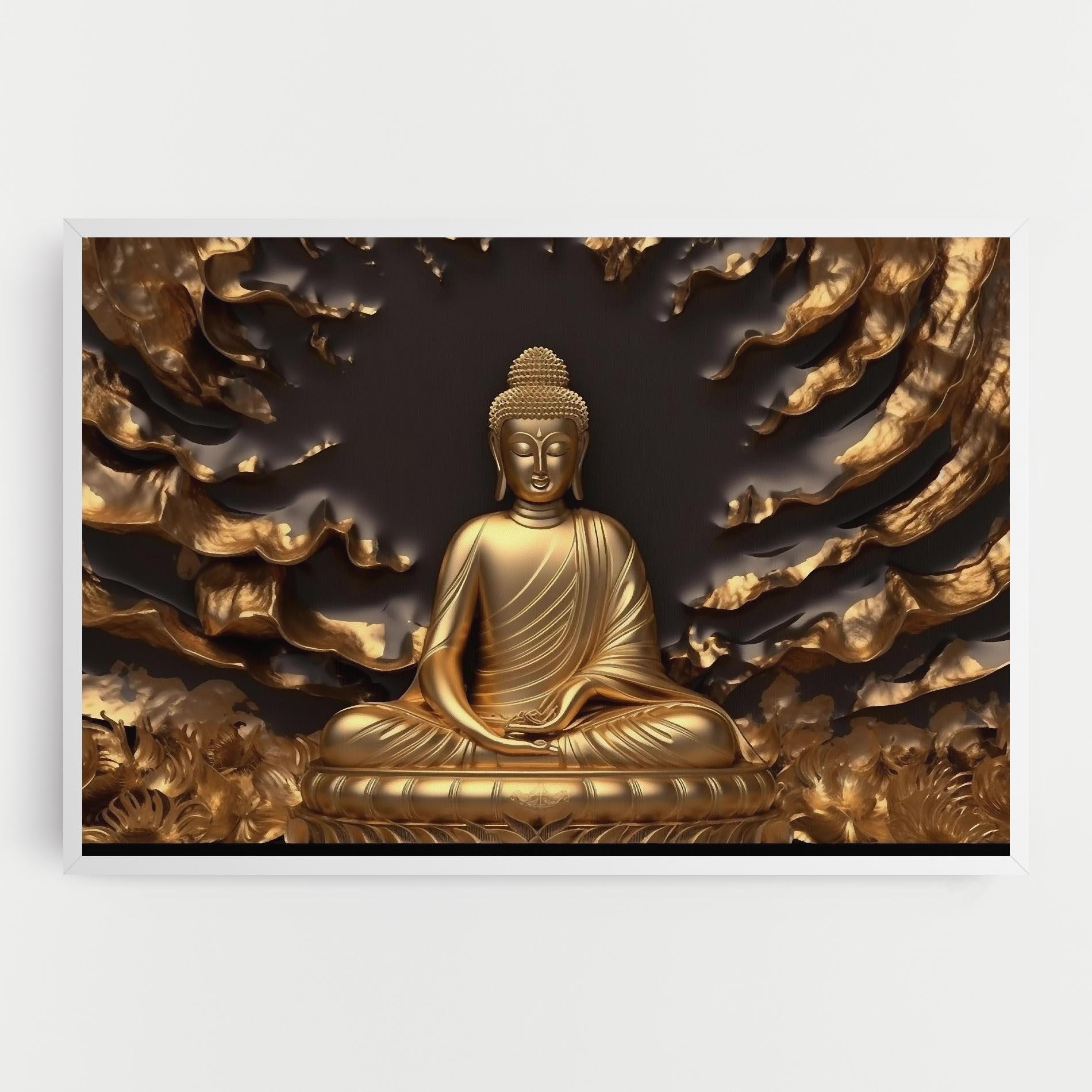 Tablou Canvas Gold 3d Buddha mockup 0