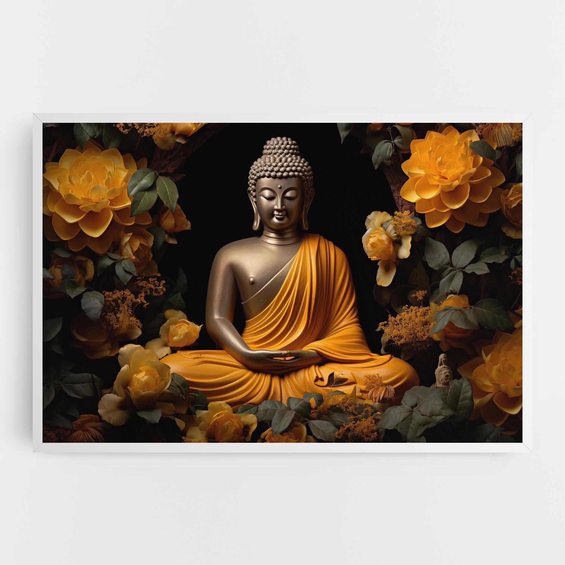 Tablou Canvas Gold Buddha Flower mockup 0