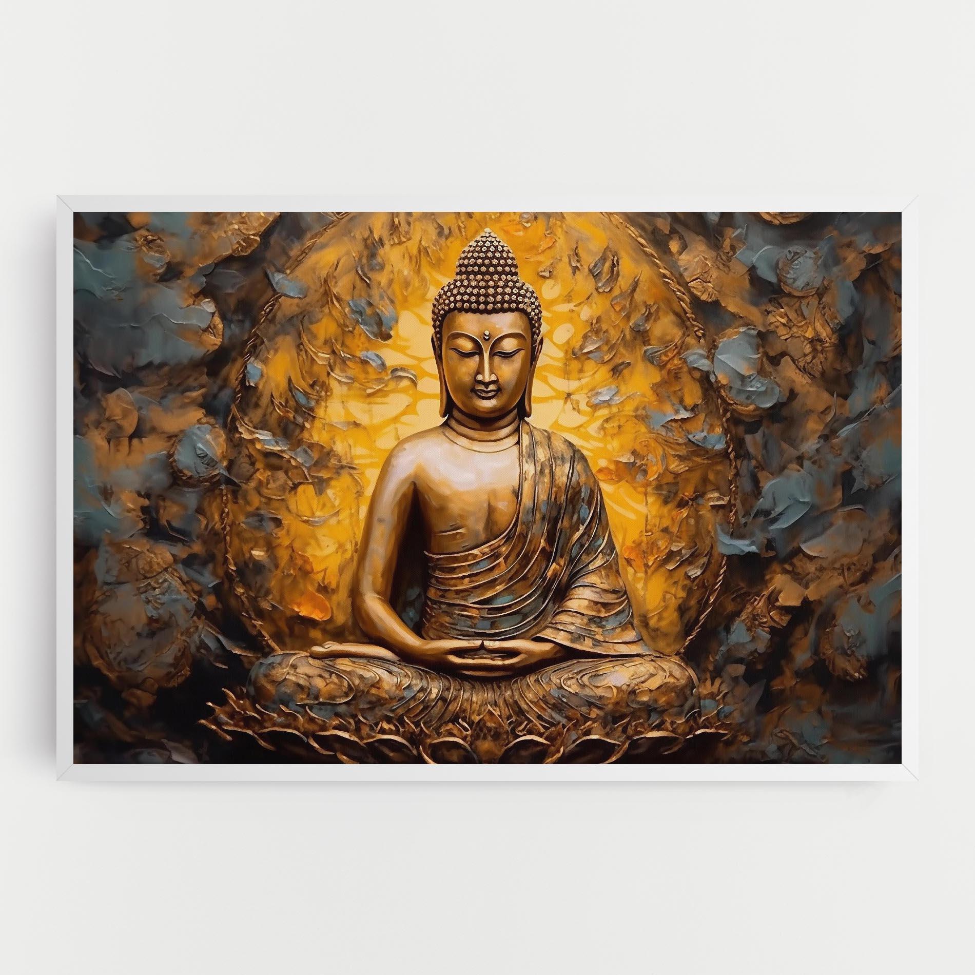Tablou Canvas Gold Grey Buddha mockup 0