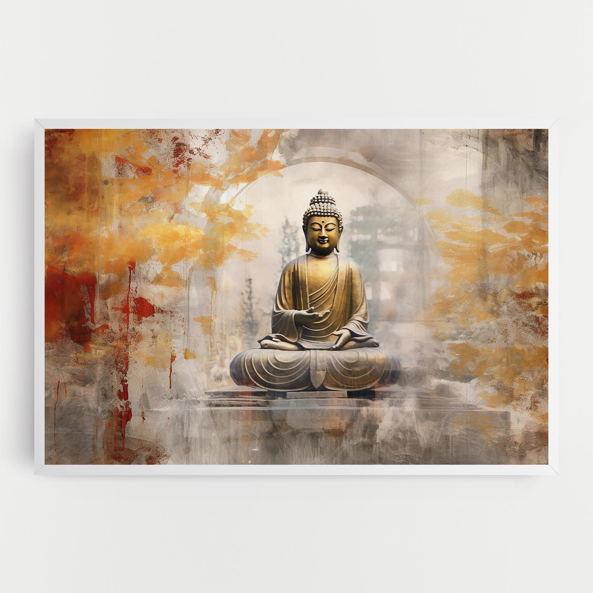 Tablou Canvas Grey Gold Buddha mockup 0
