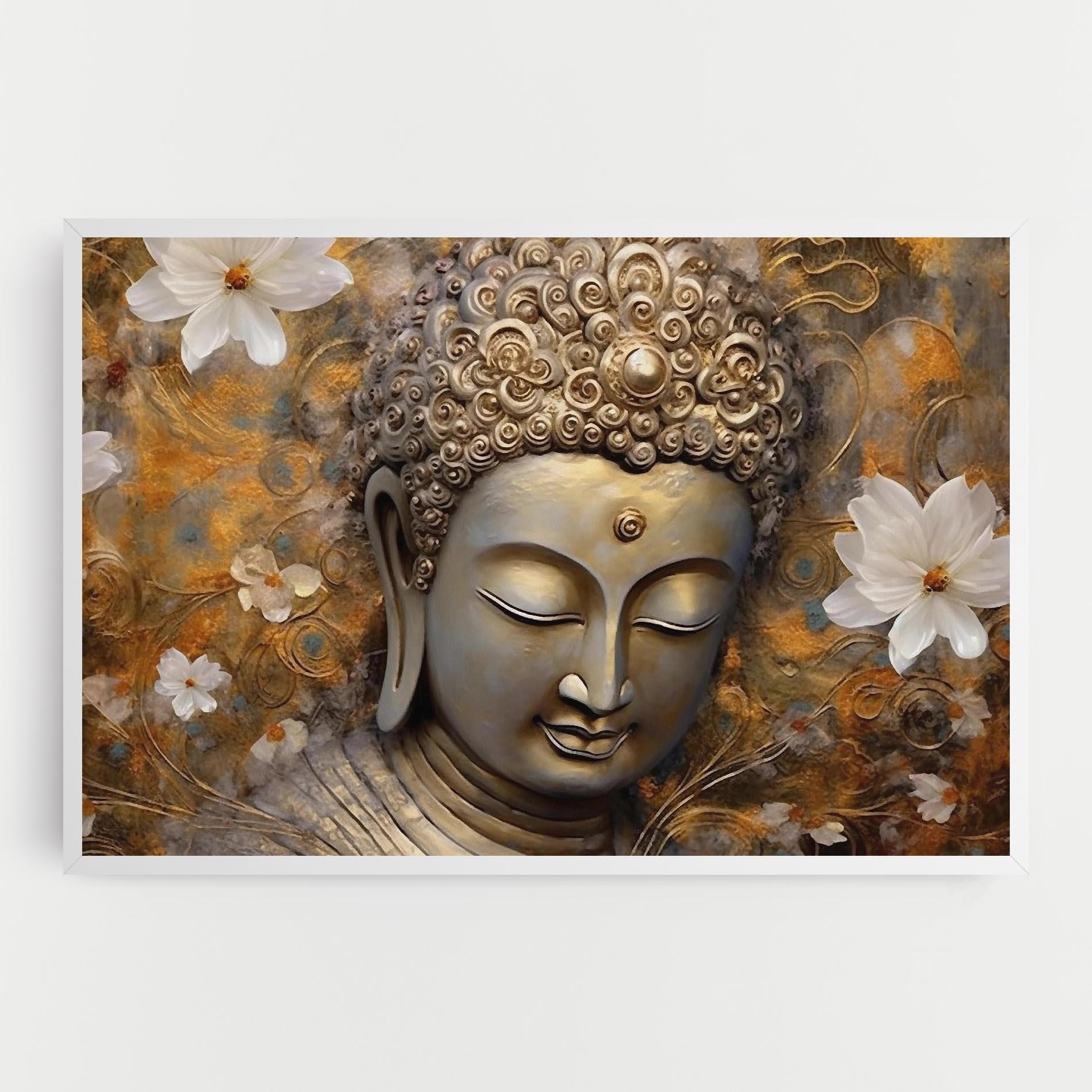 Tablou Canvas White Flower Buddha Art mockup 0