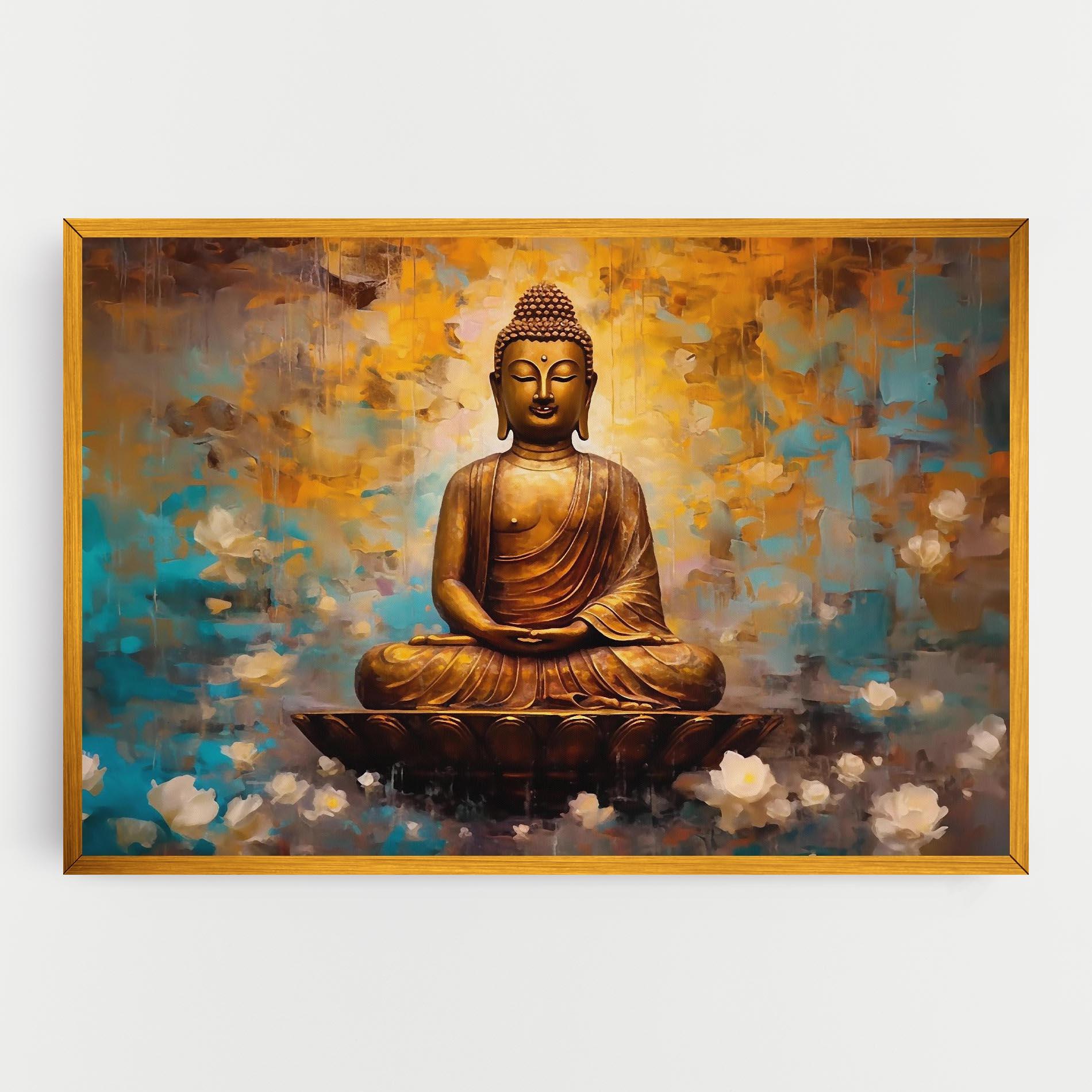 Tablou Canvas Blue Gold Buddha mockup 0