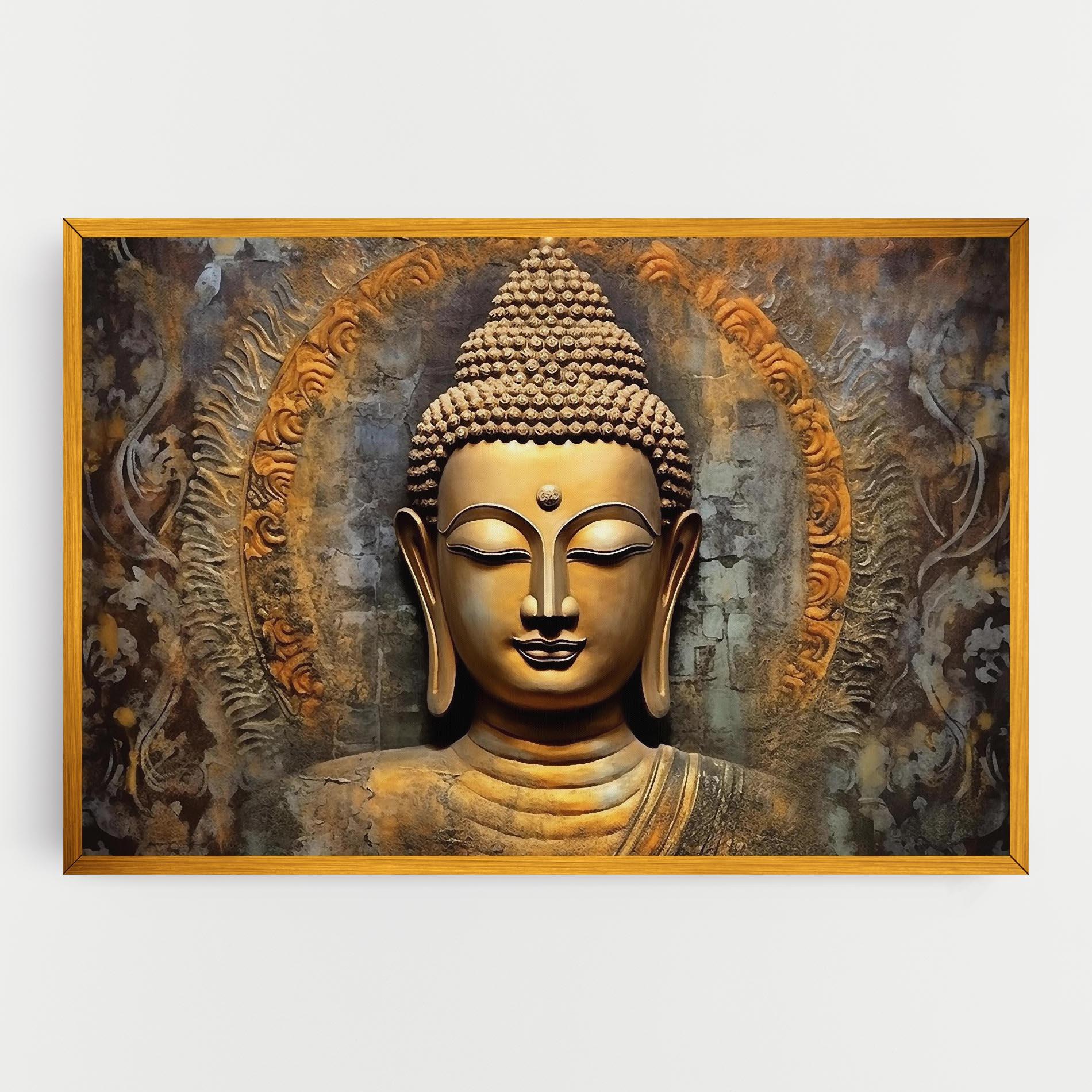 Tablou Canvas Buddha 3d Head mockup 0
