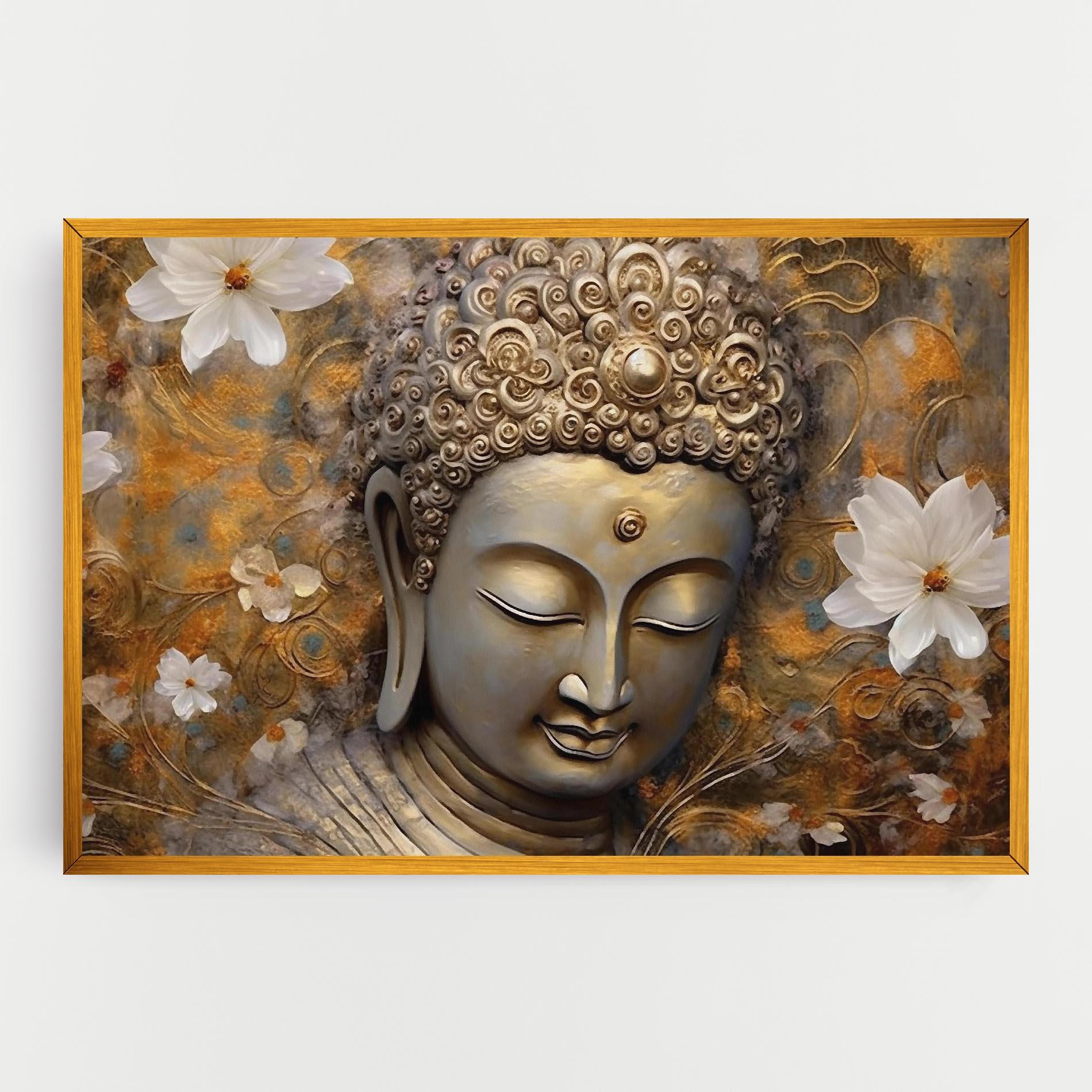 Tablou Canvas White Flower Buddha Art mockup 0
