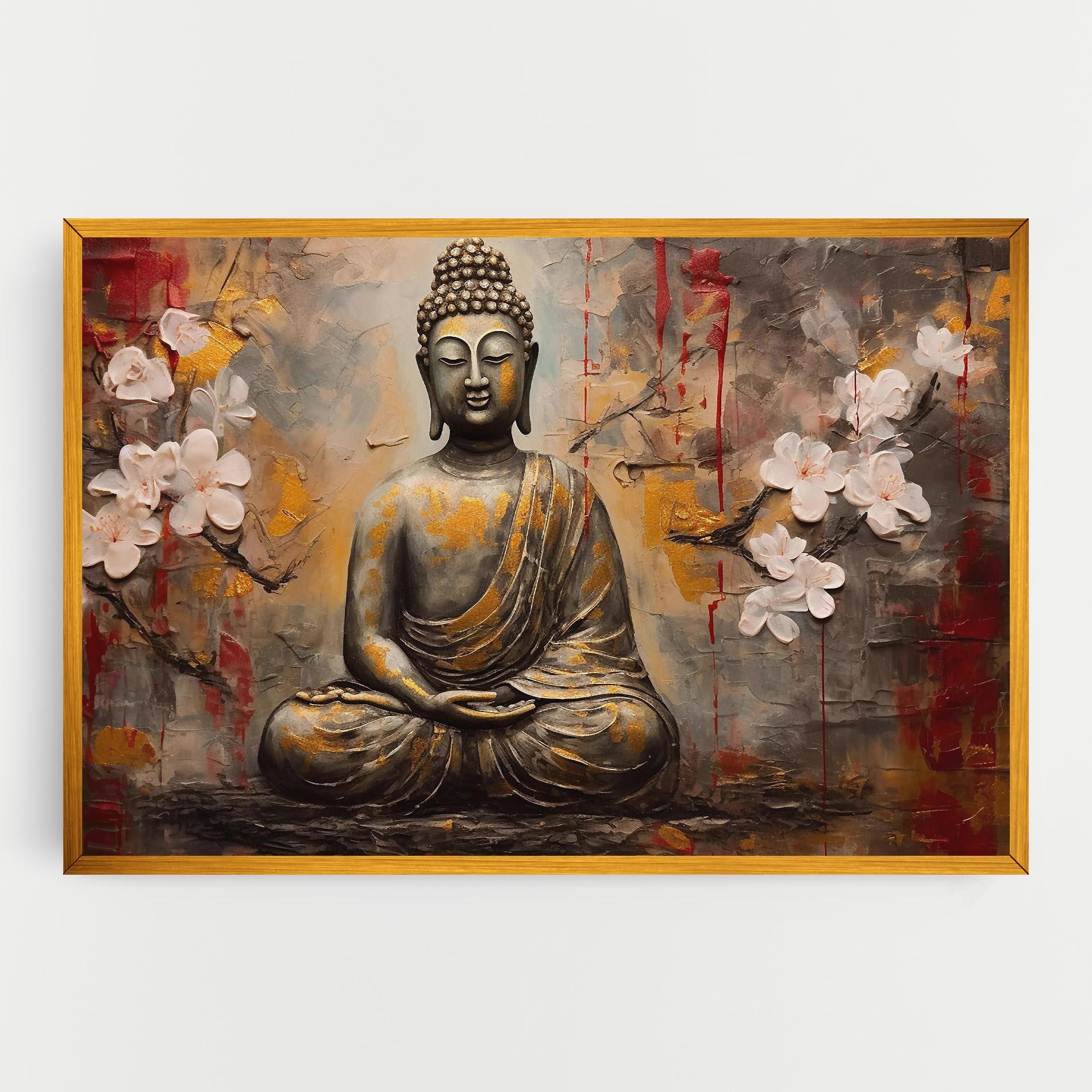 Tablou Canvas White Red Buddha mockup 0