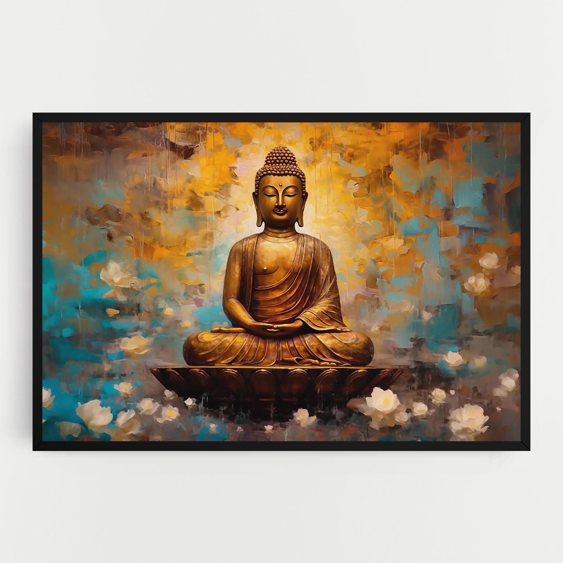Tablou Canvas Blue Gold Buddha mockup 0