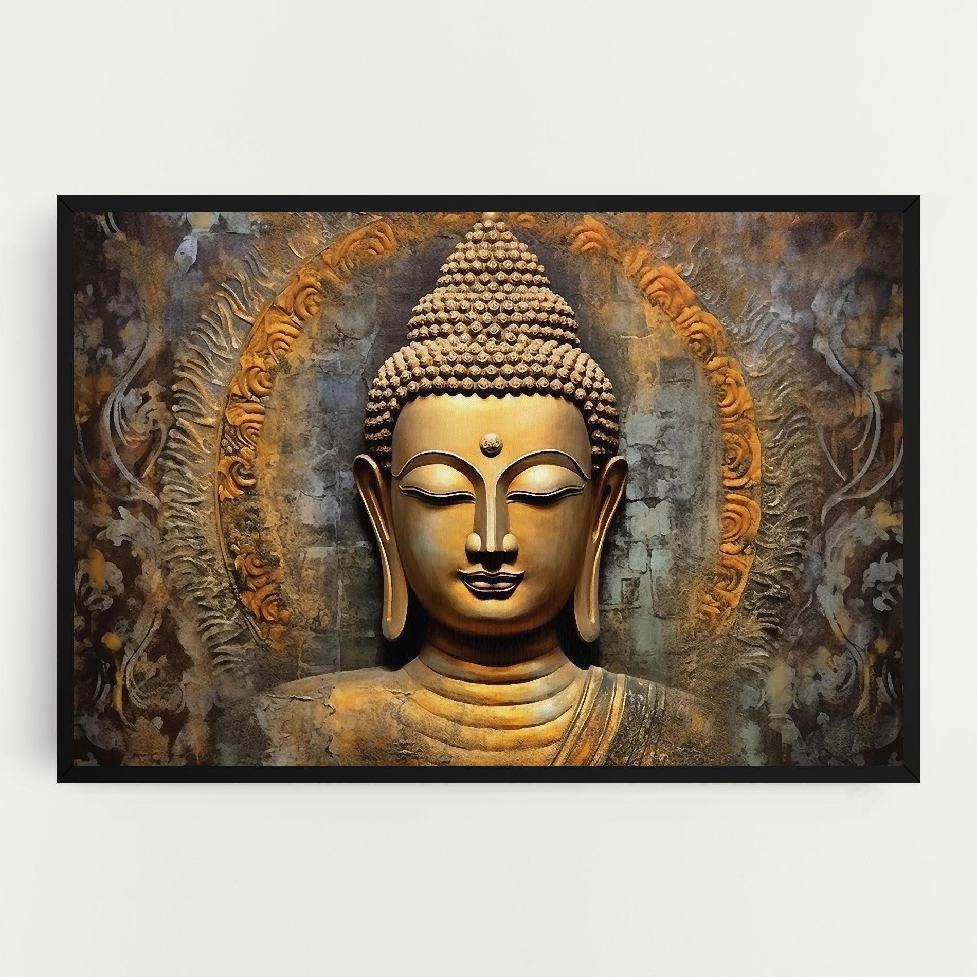 Tablou Canvas Buddha 3d Head mockup 0