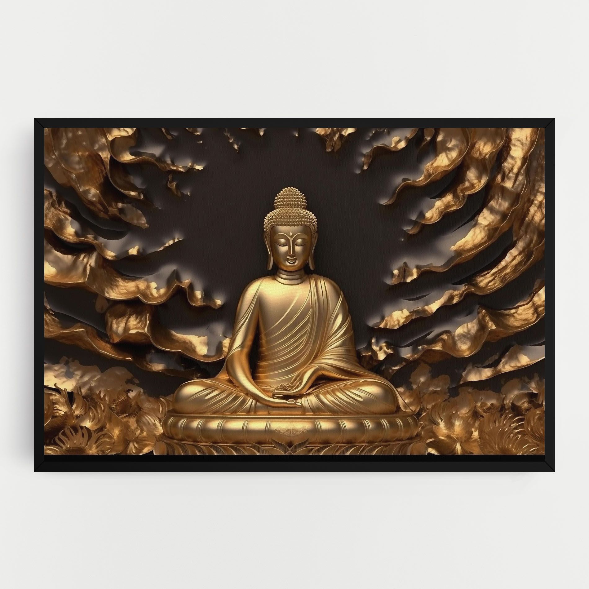 Gold 3d Buddha mockup 0