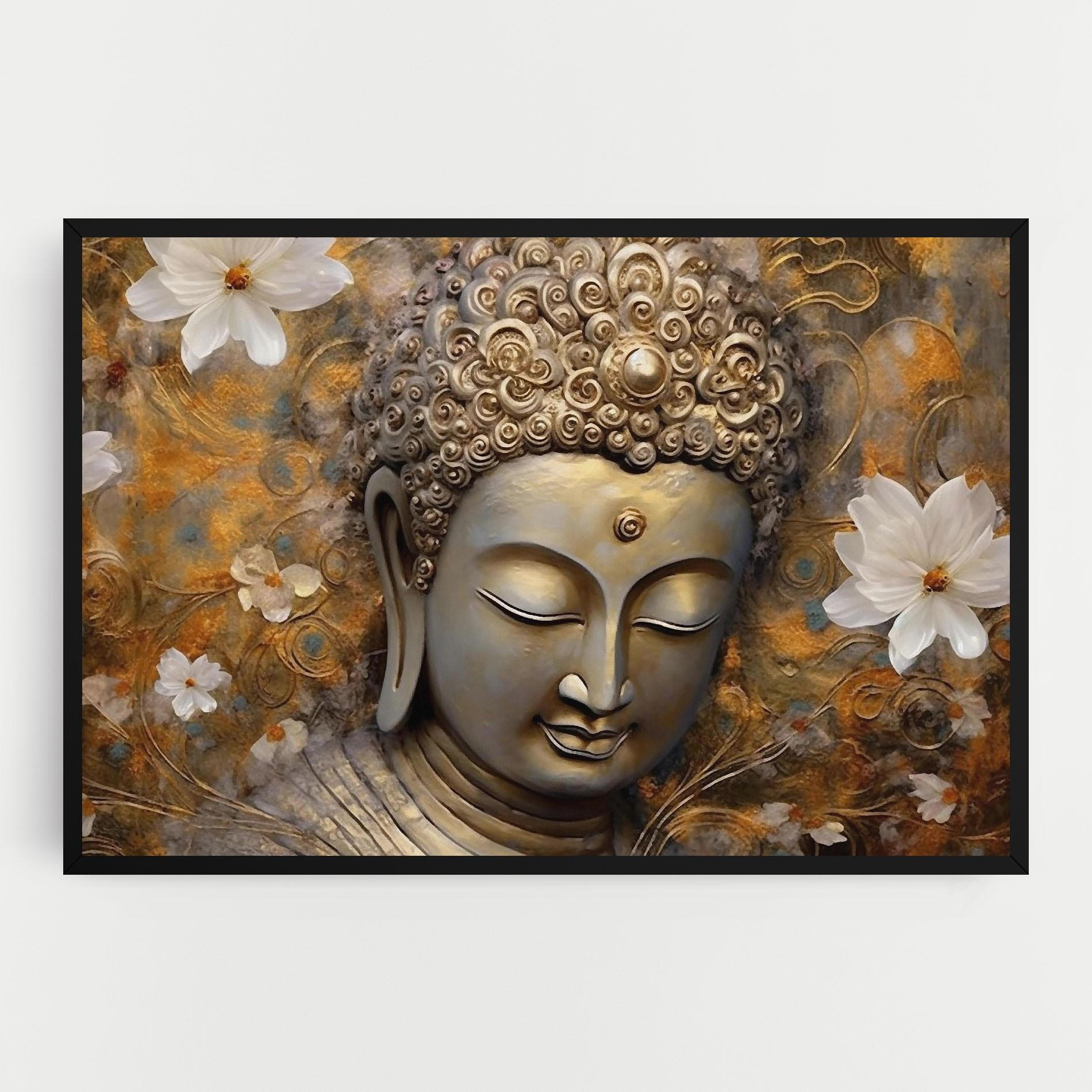 Tablou Canvas White Flower Buddha Art mockup 0