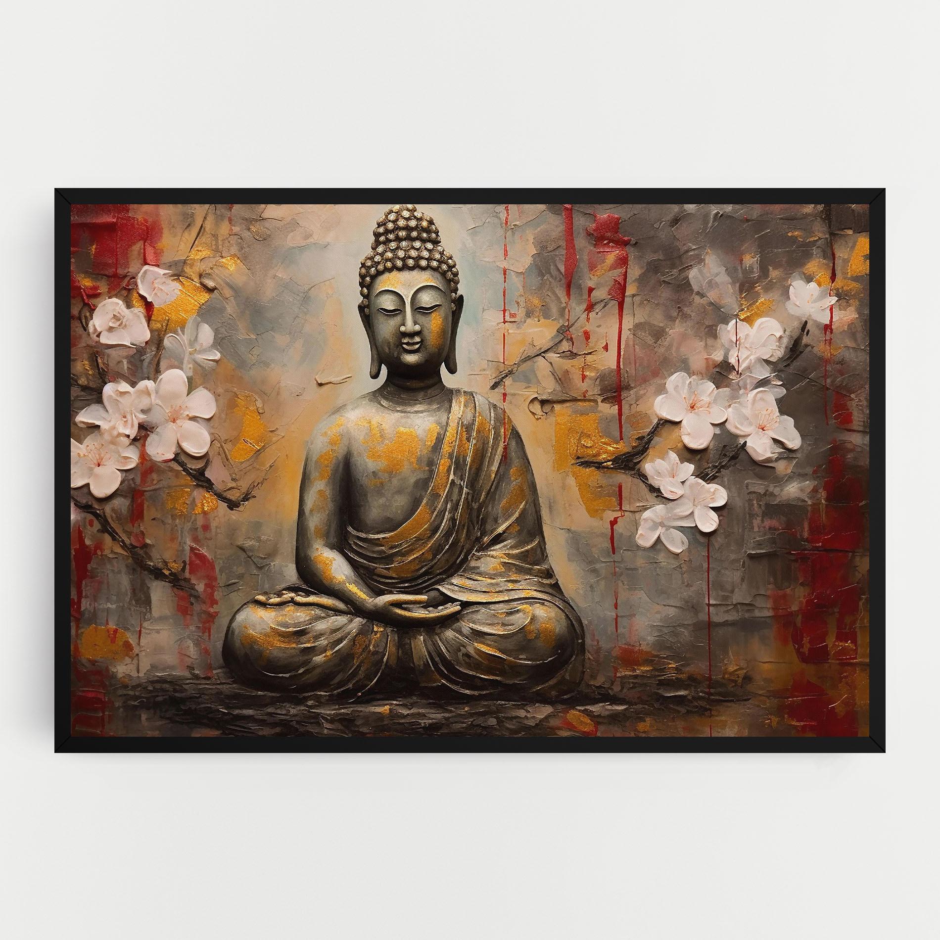 Tablou Canvas White Red Buddha mockup 0