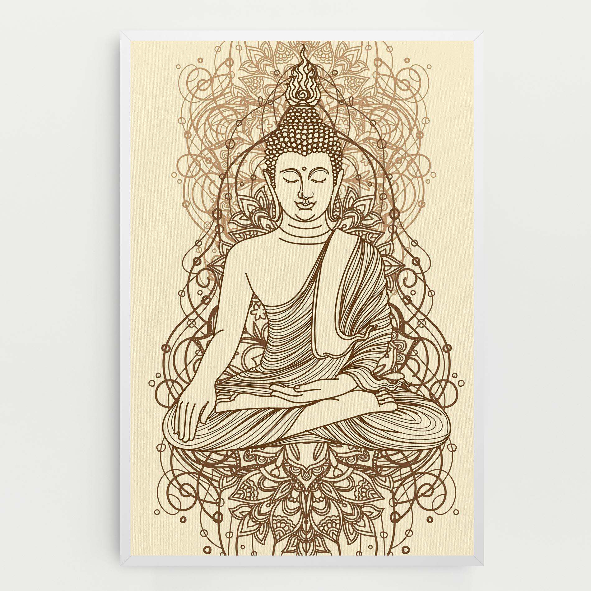 Tablou Canvas Brown Line Buddha mockup 0