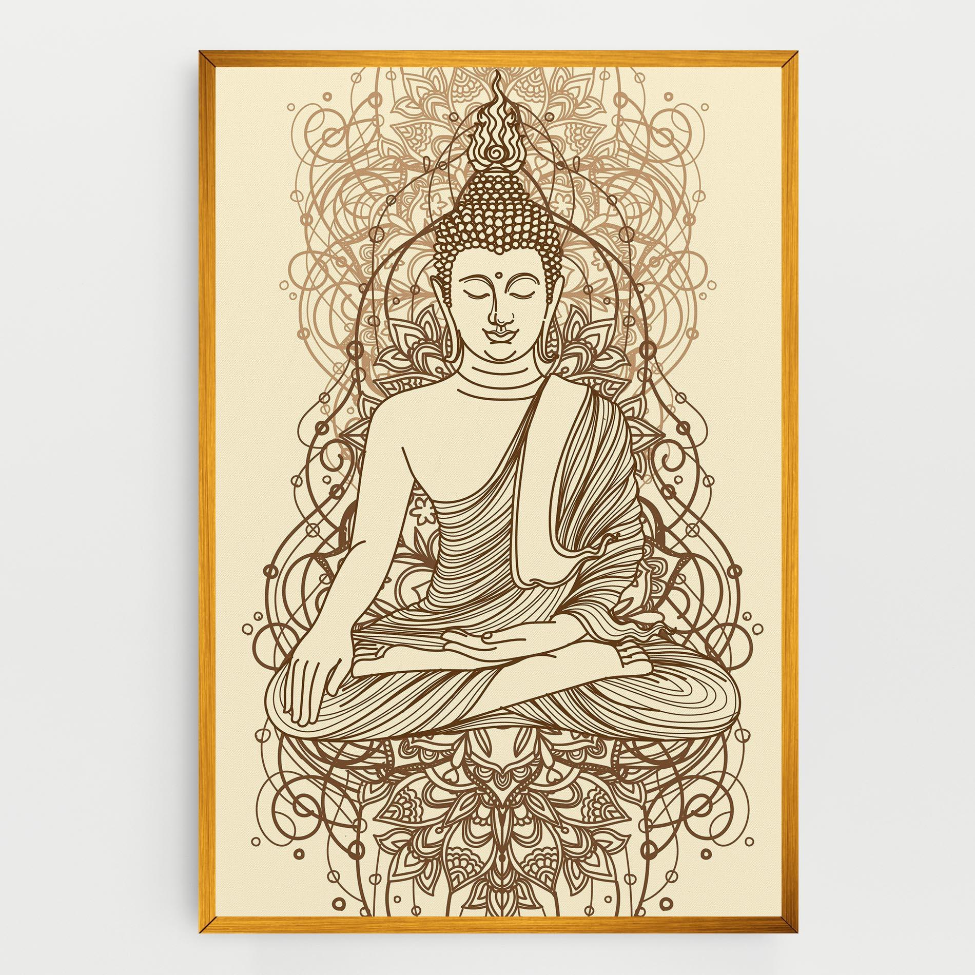 Tablou Canvas Brown Line Buddha mockup 0
