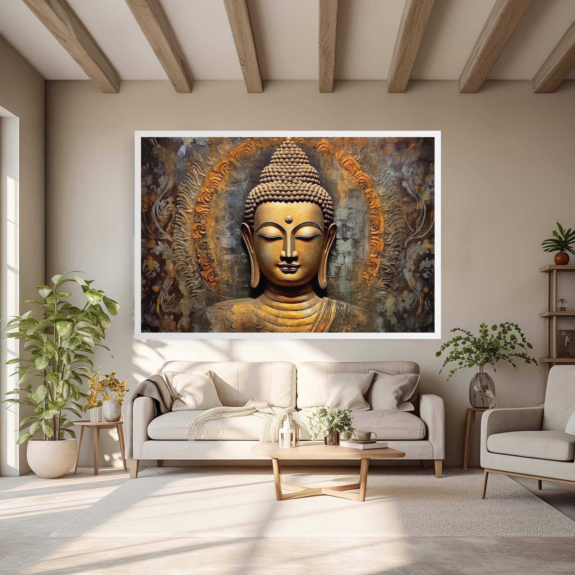 Tablou Canvas Buddha 3d Head mockup 6